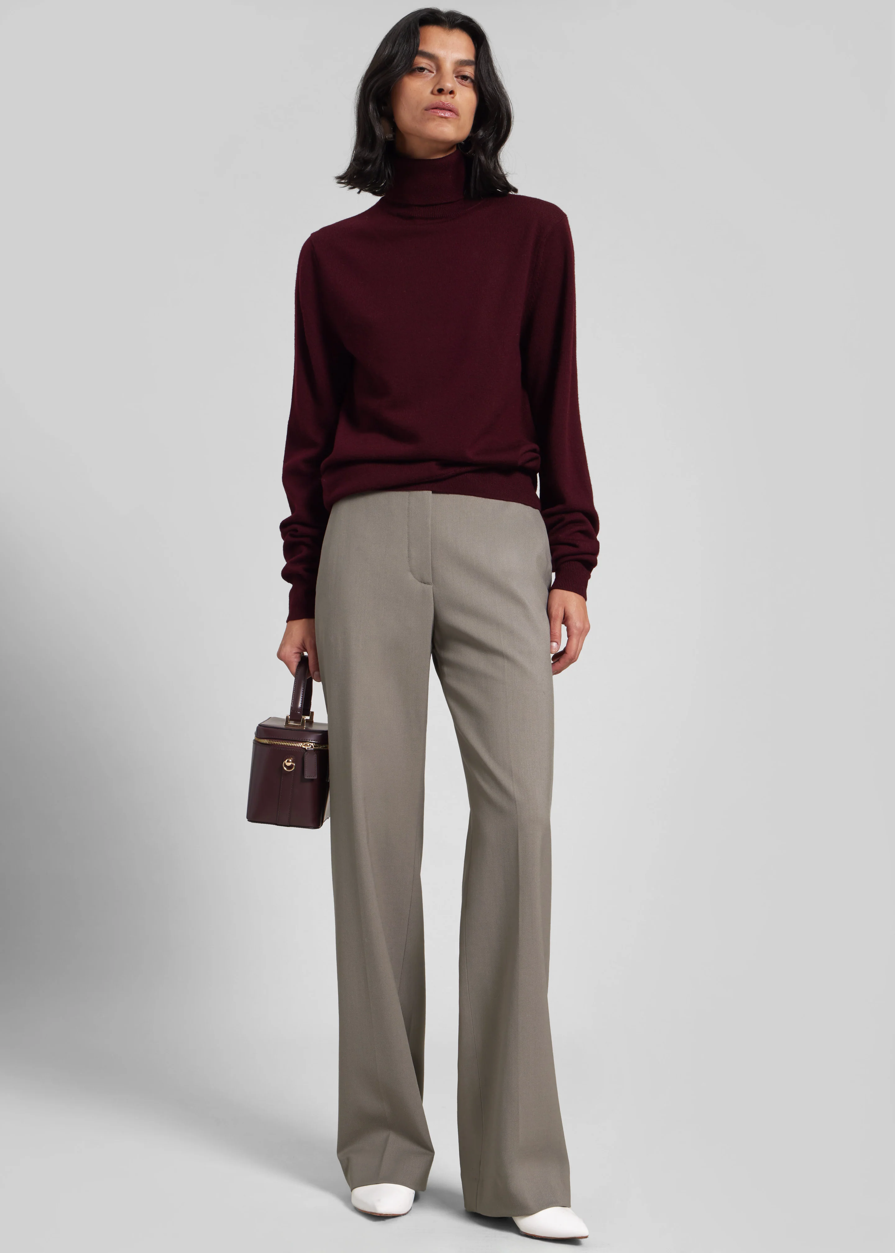 Eve Thin Turtleneck Sweater - Burgundy - Image 8
