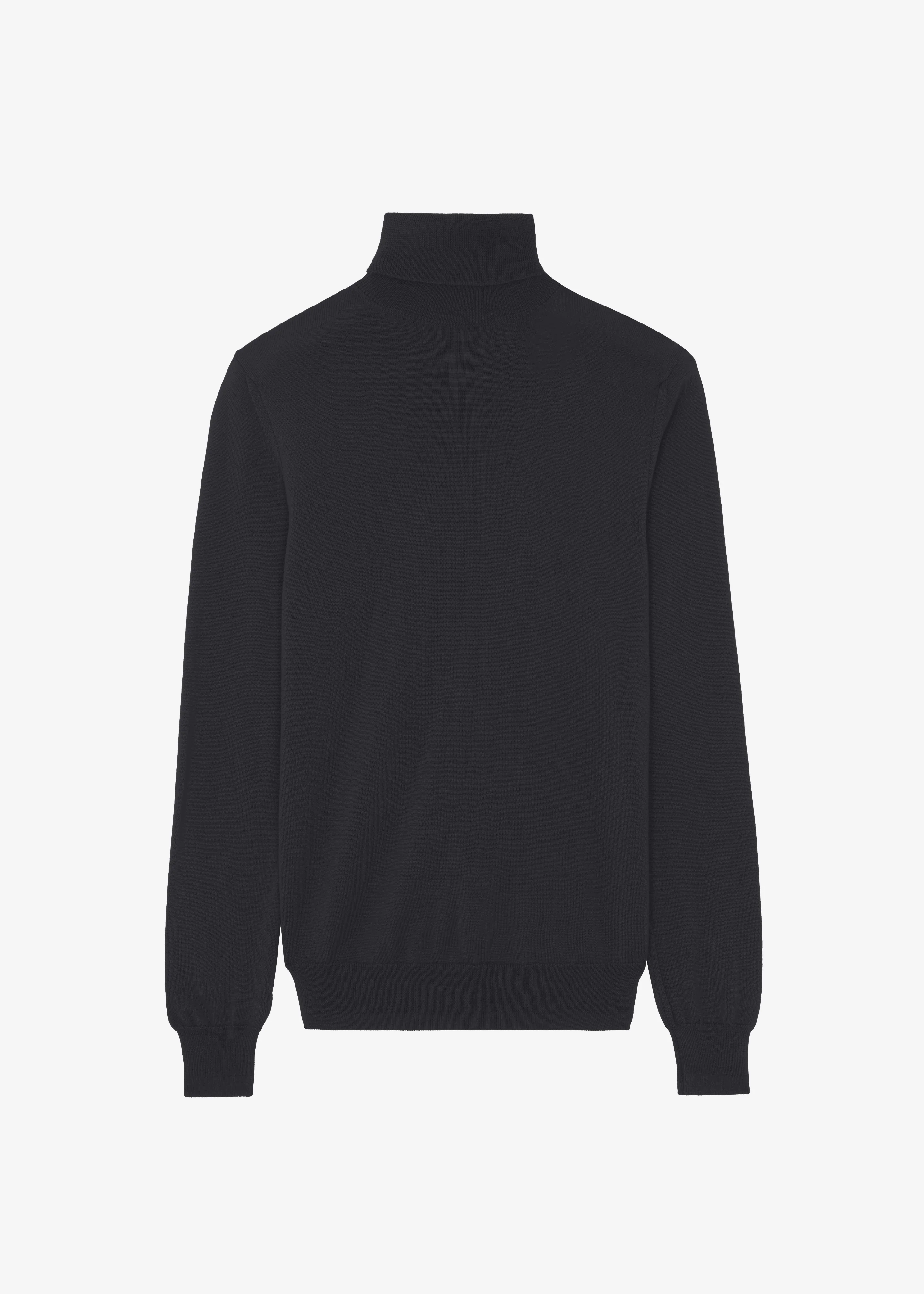 Eve Thin Turtleneck Sweater - Dark Grey Melange - Image 10