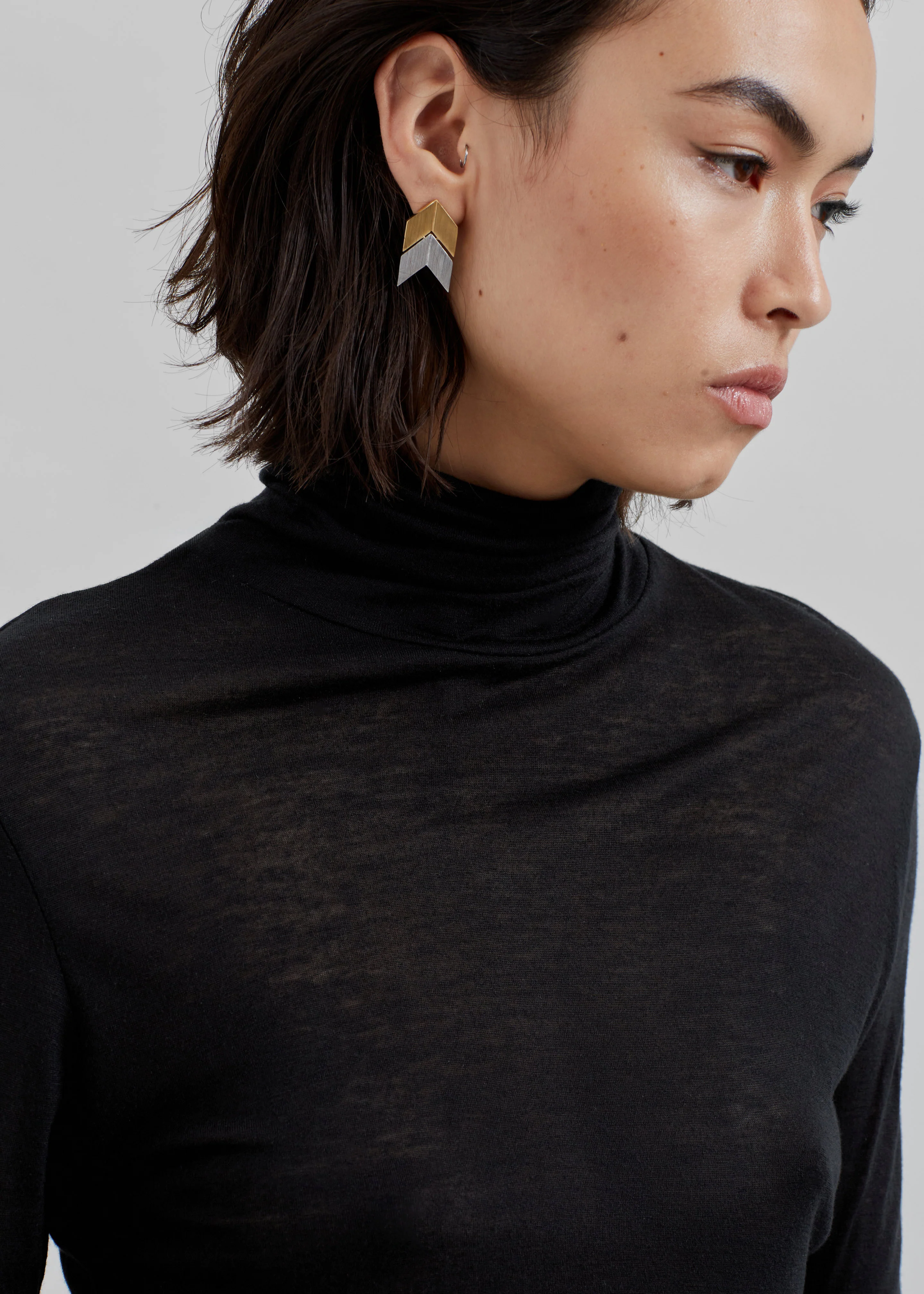 Evren Sheer Turtleneck - Black - Image 2