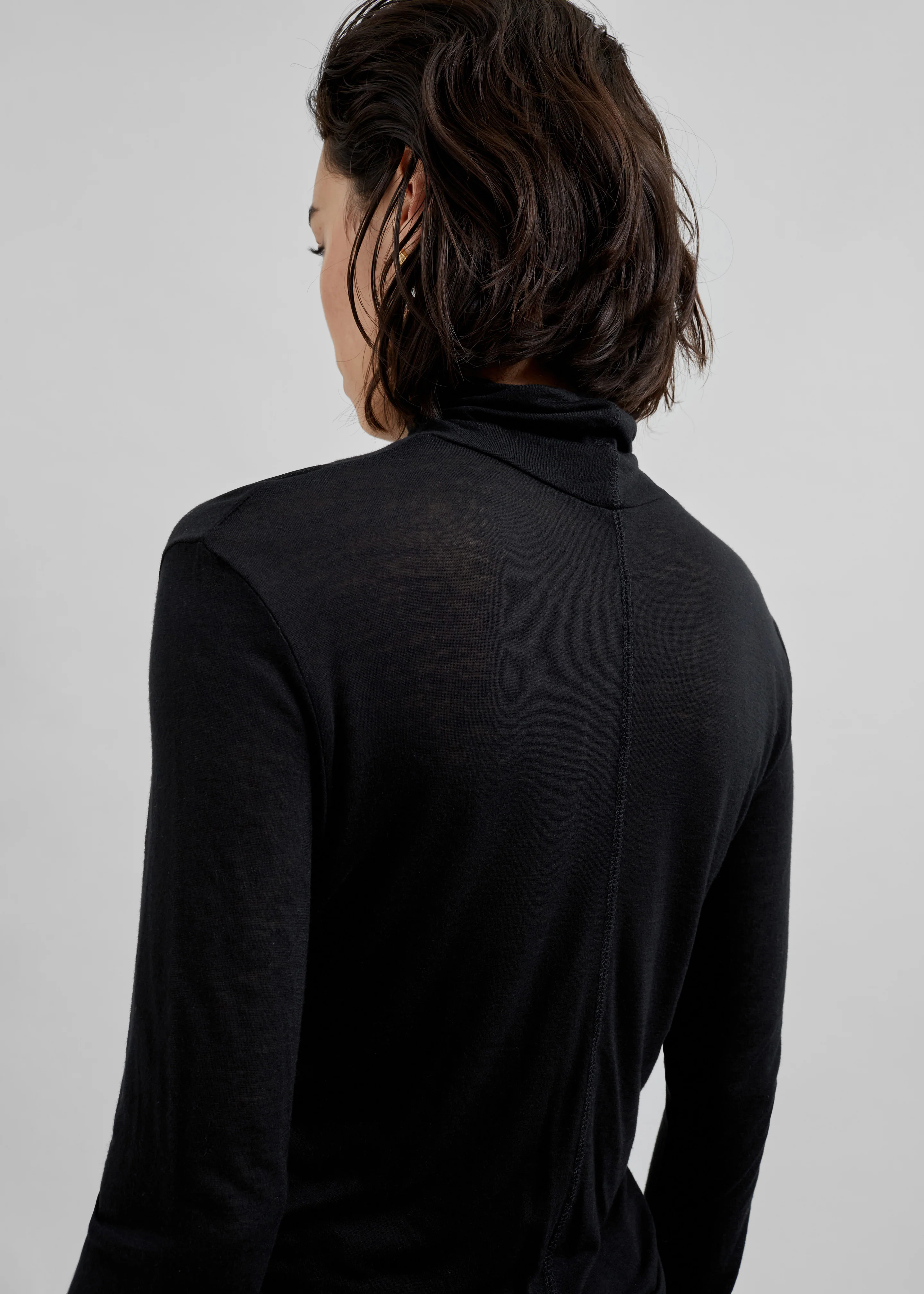 Evren Sheer Turtleneck - Black - Image 6