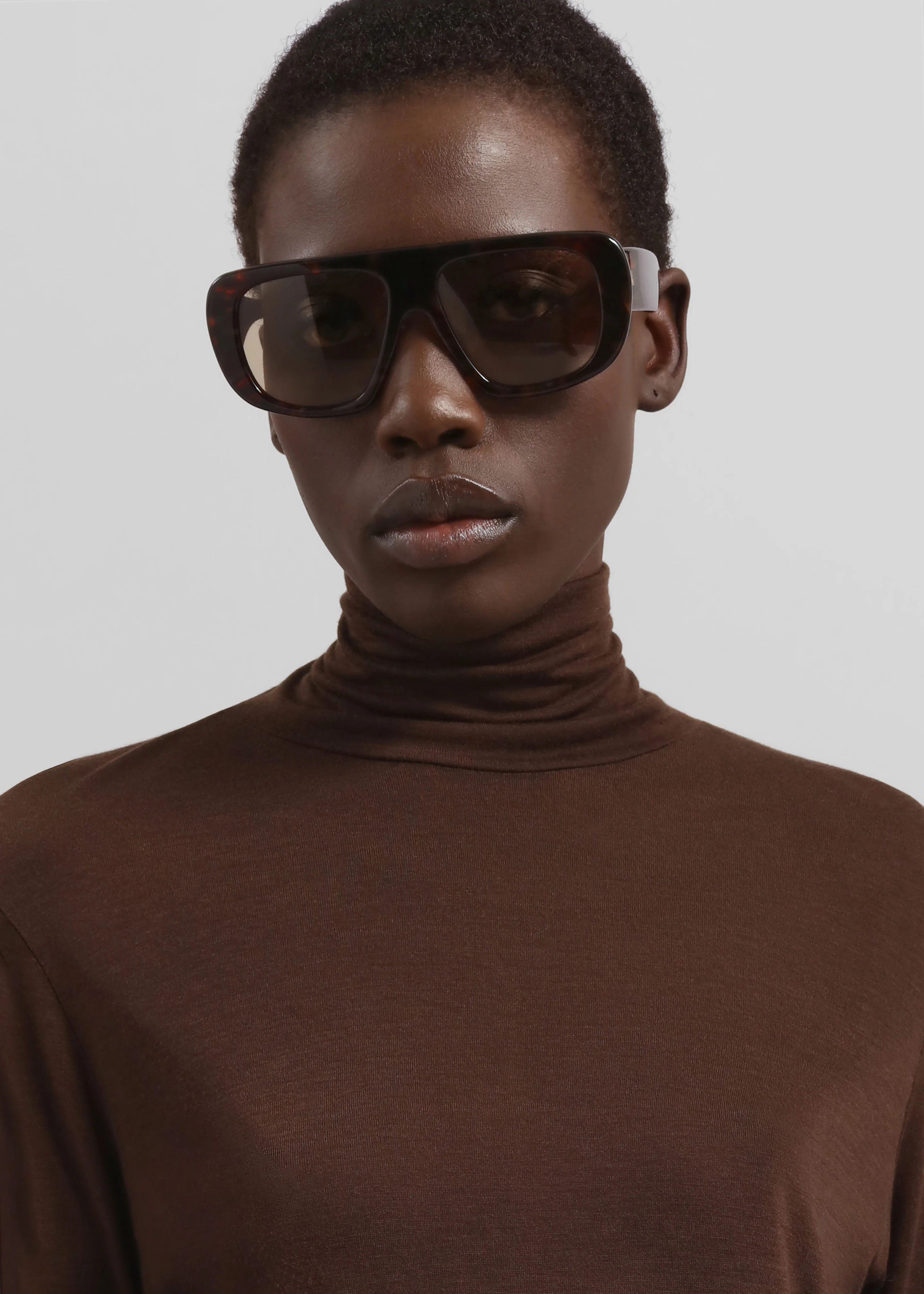 Evren Sheer Turtleneck - Brown - Image 2