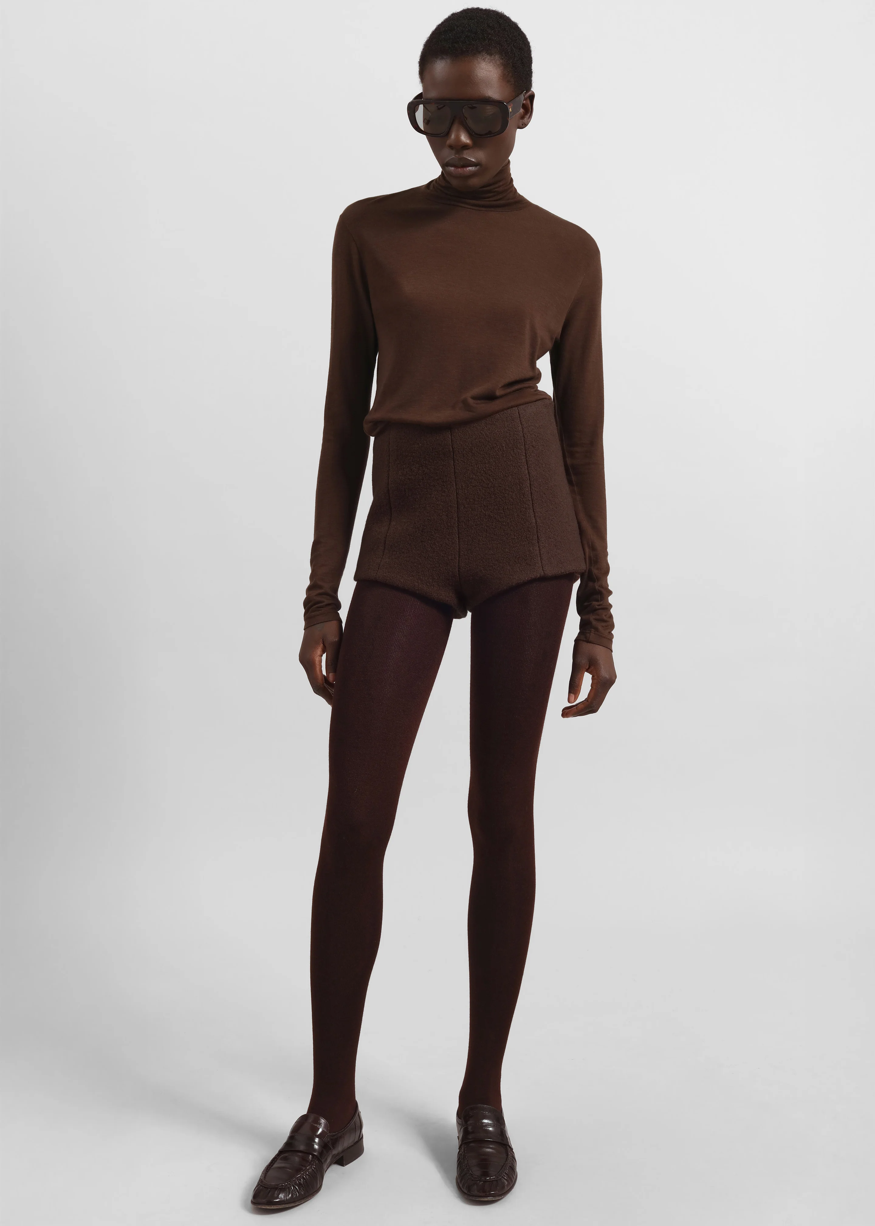 Evren Sheer Turtleneck - Brown - Image 5