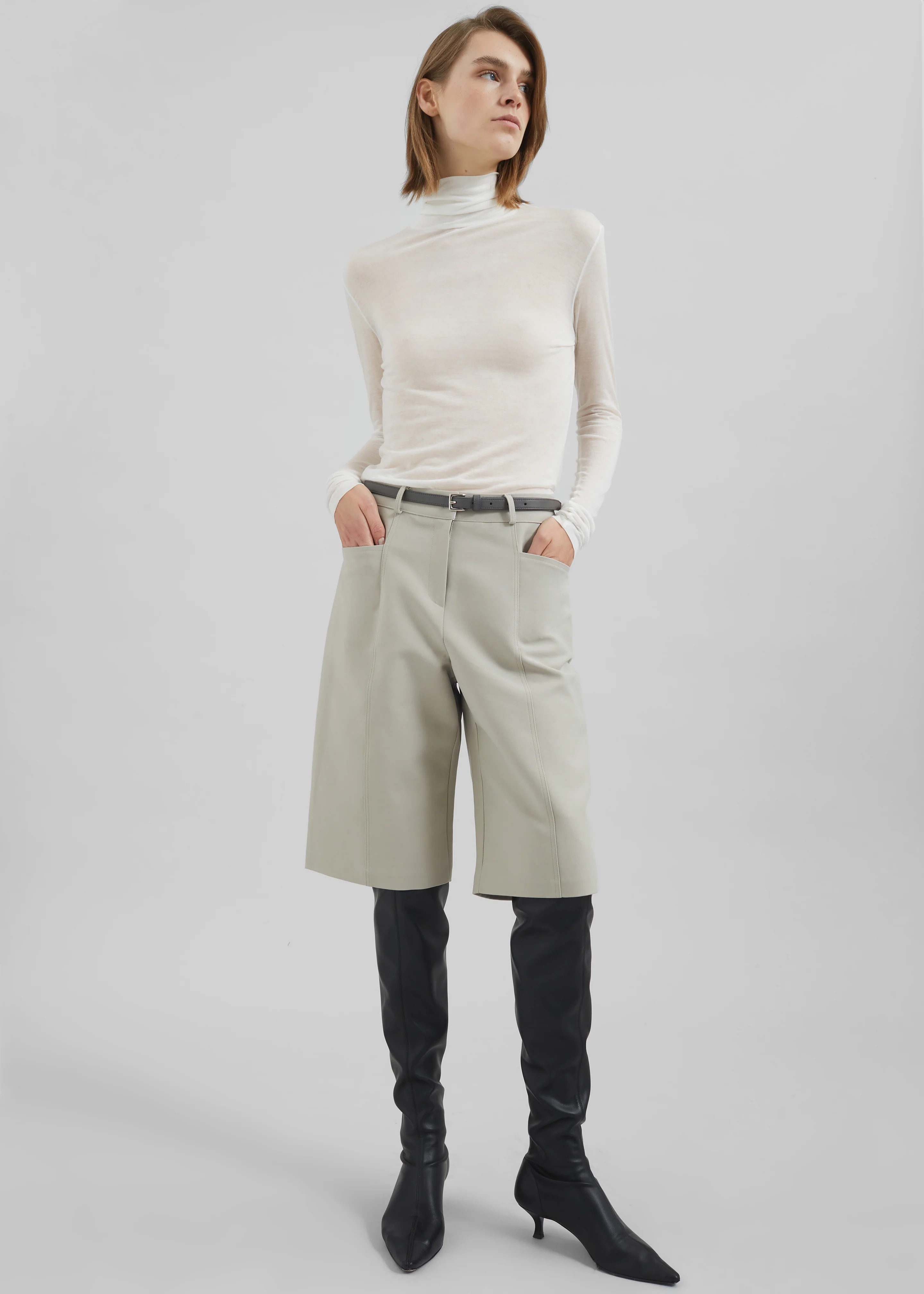Evren Sheer Turtleneck - White - Image 6