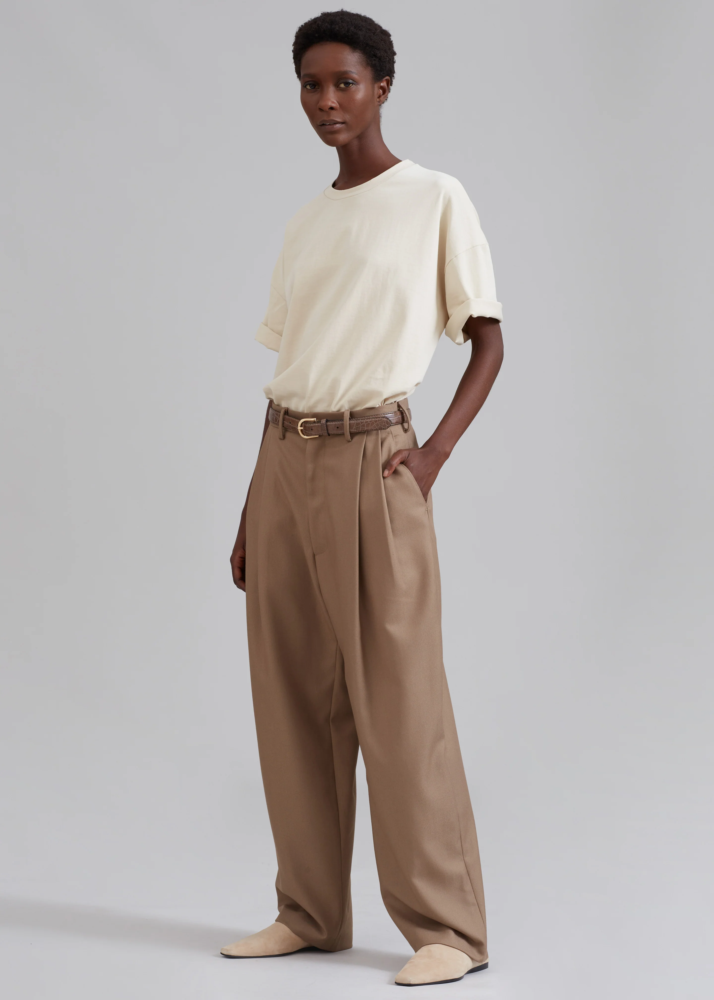 Faro Boxy Tee - Beige - Image 3