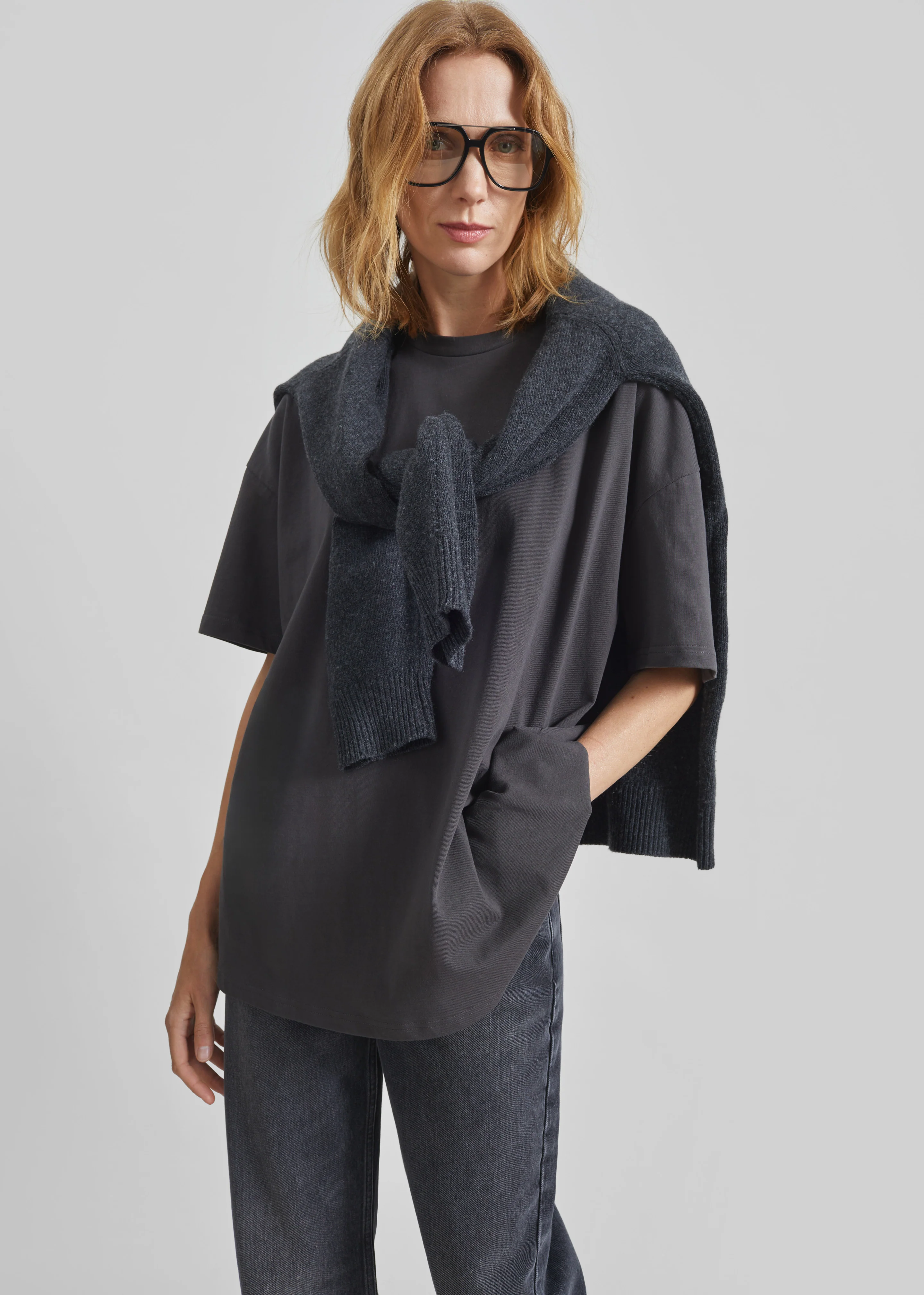 Faro Boxy Tee - Charcoal - Image 2