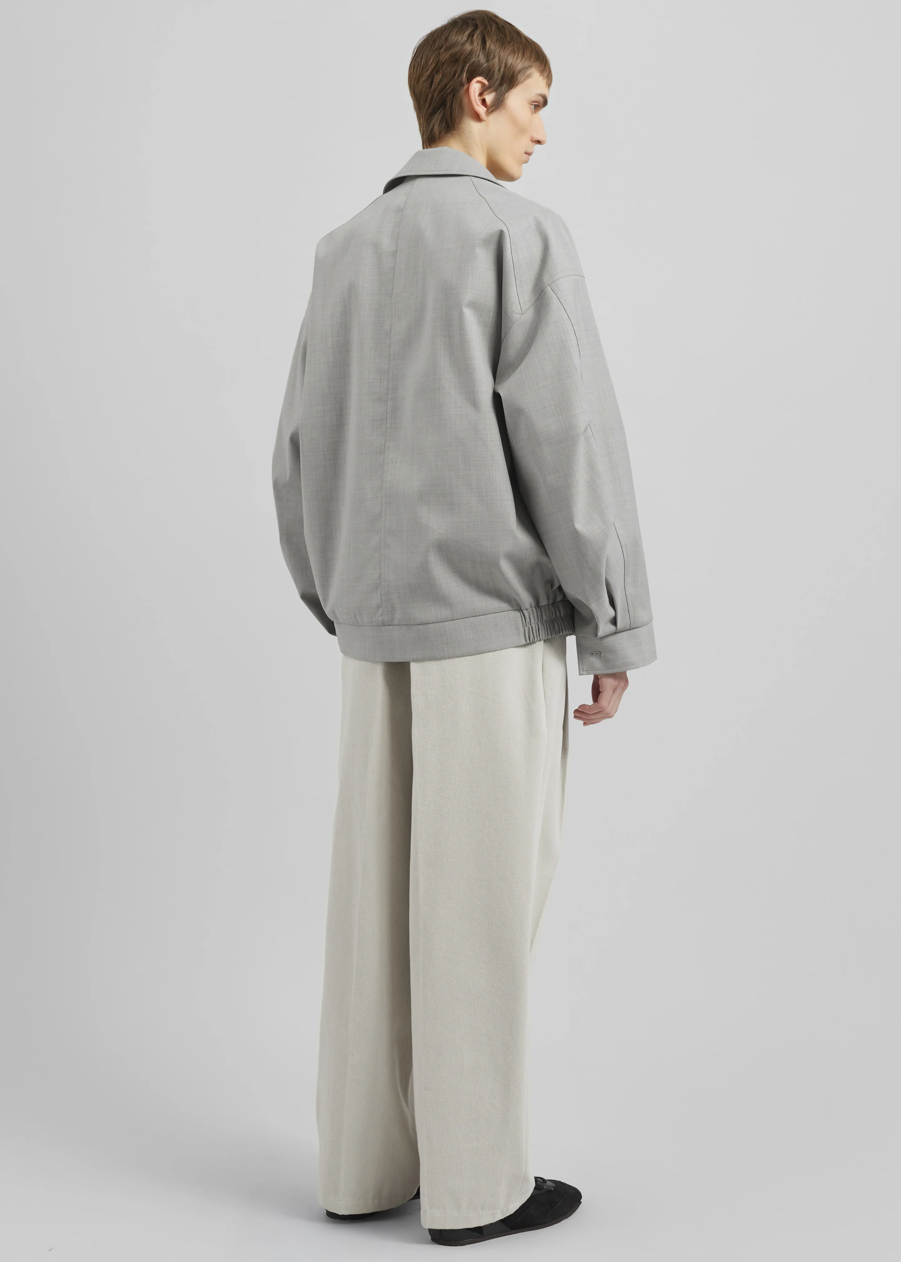 Felix Textured Jacket - Greige Melange - Image 9