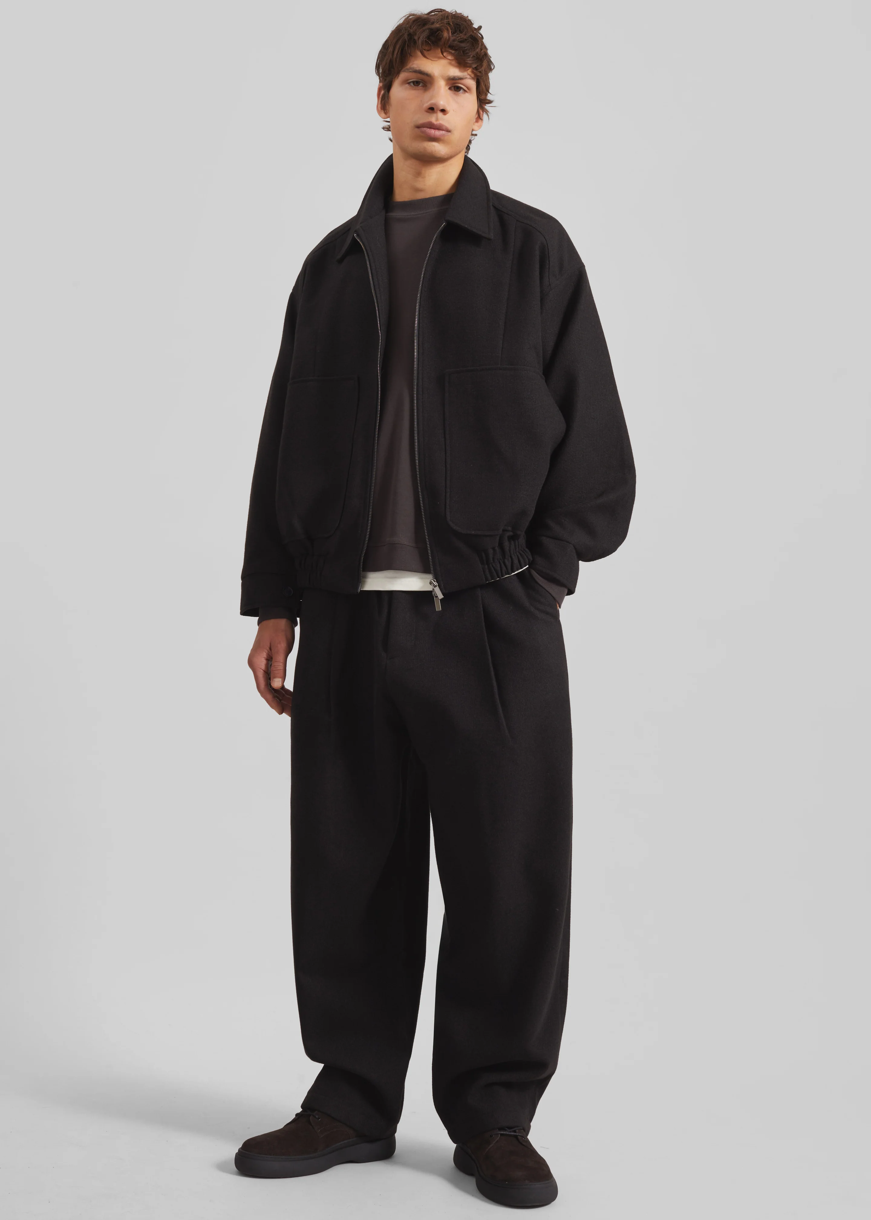 Felix Wool Blend Trousers - Black - Image 3