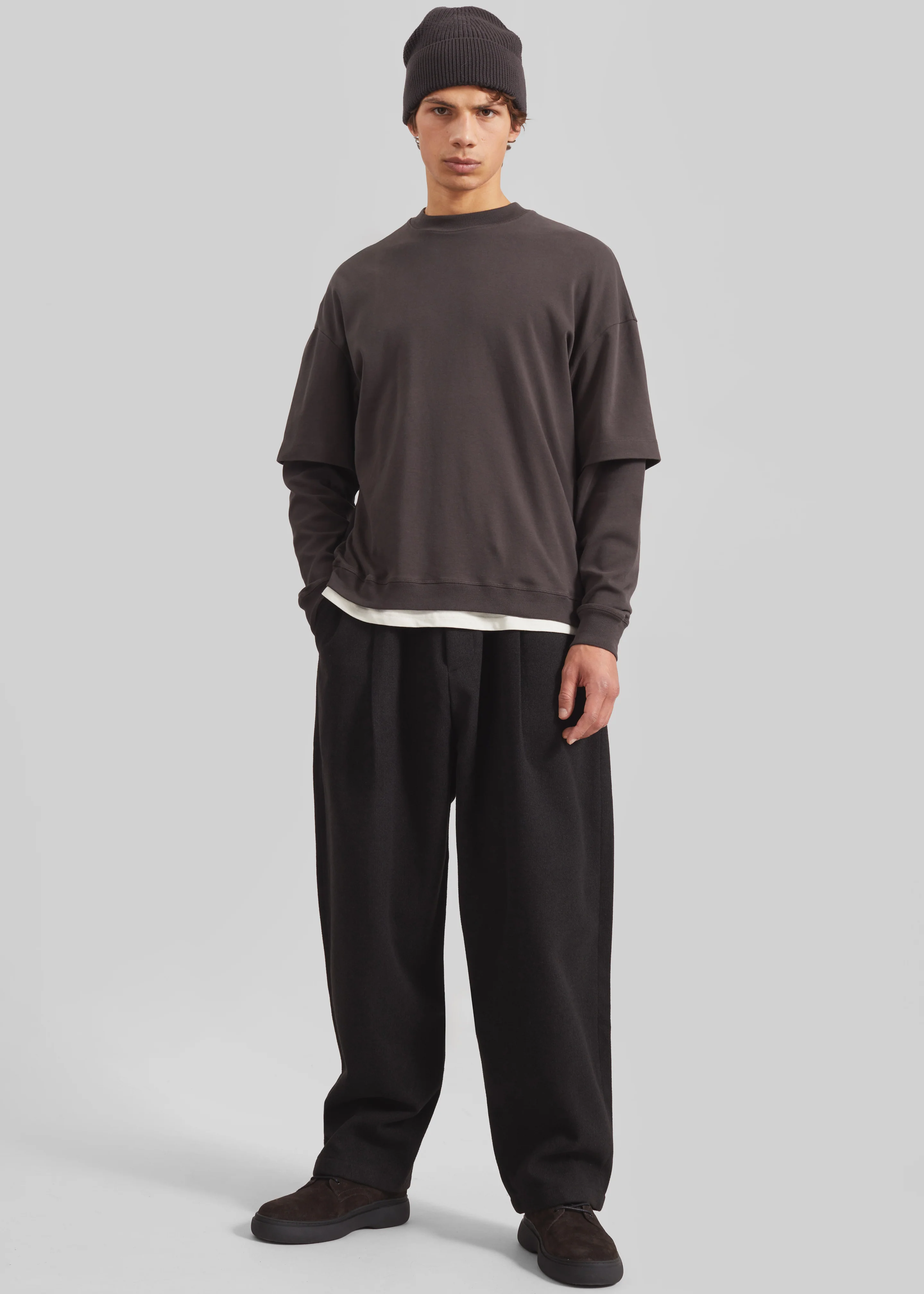 Felix Wool Blend Trousers - Black - Image 6