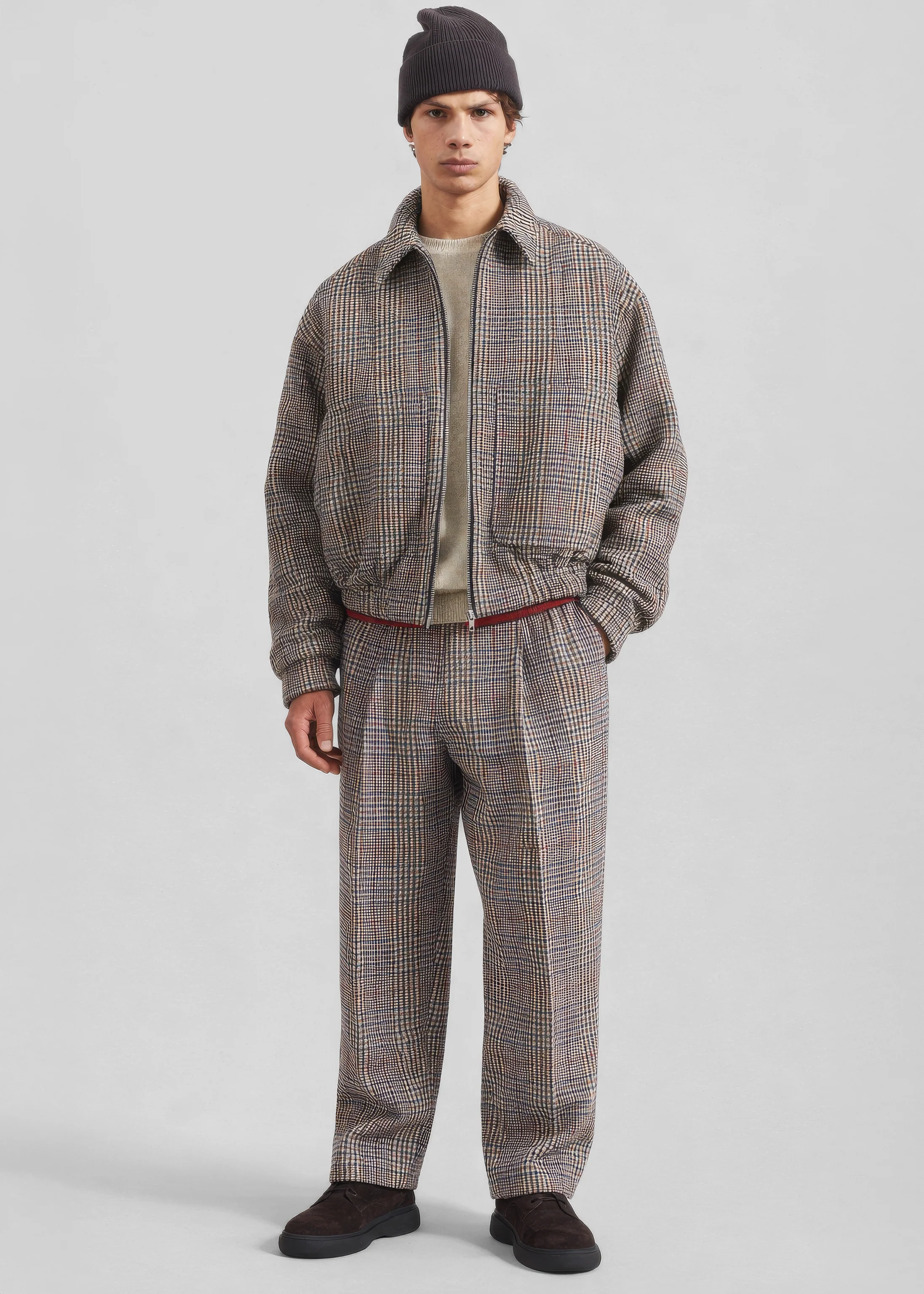 Felix Wool Jacket - Beige Glen Plaid - Image 11