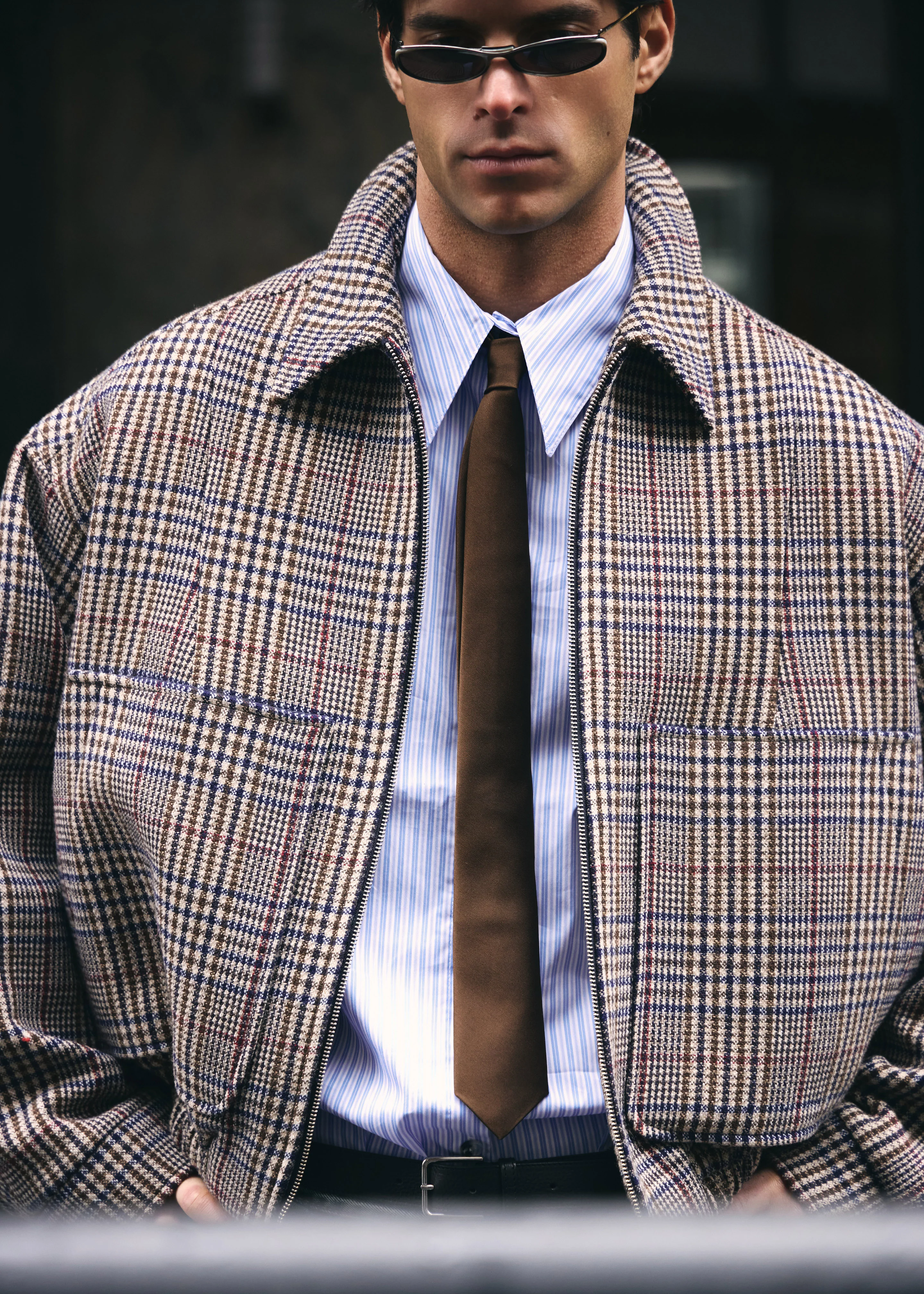Felix Wool Jacket - Beige Glen Plaid - Image 6