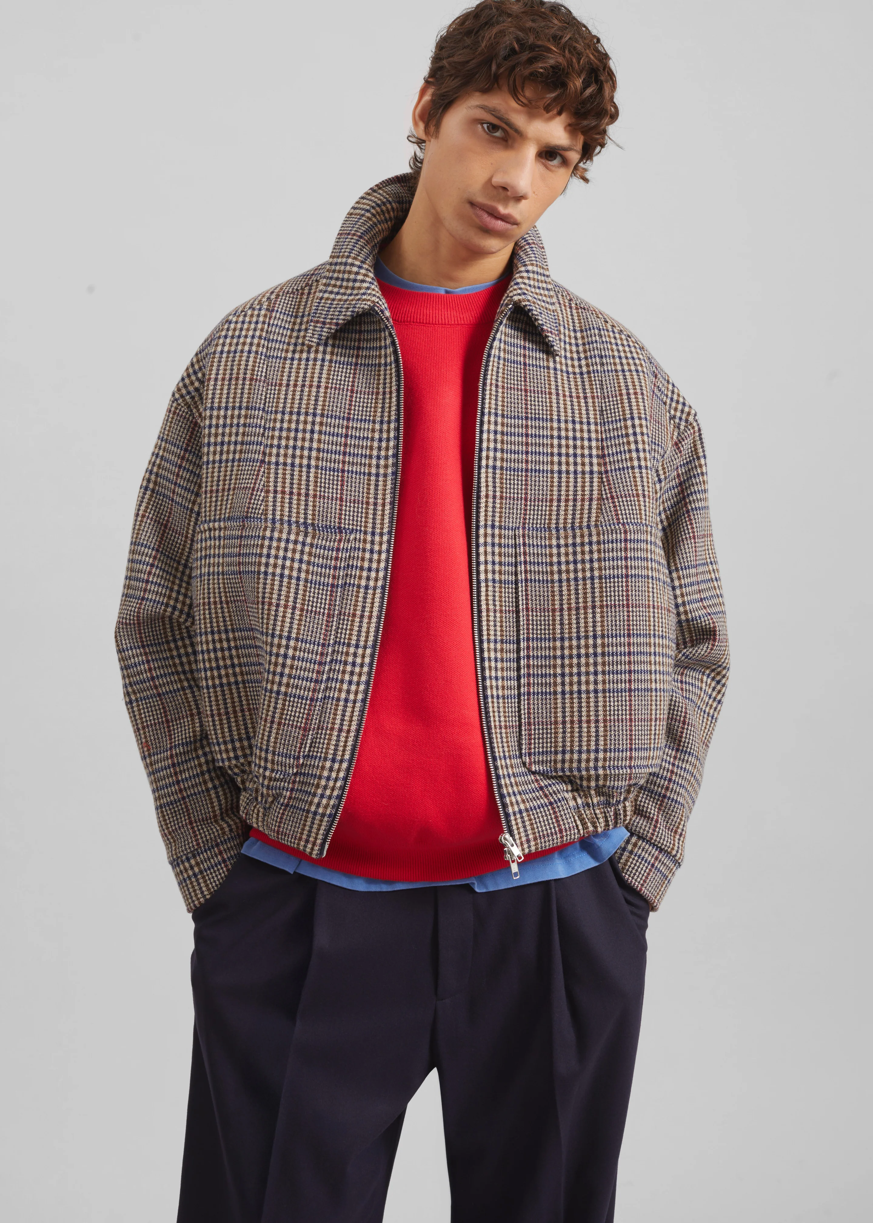 Felix Wool Jacket - Beige Glen Plaid - Image 7