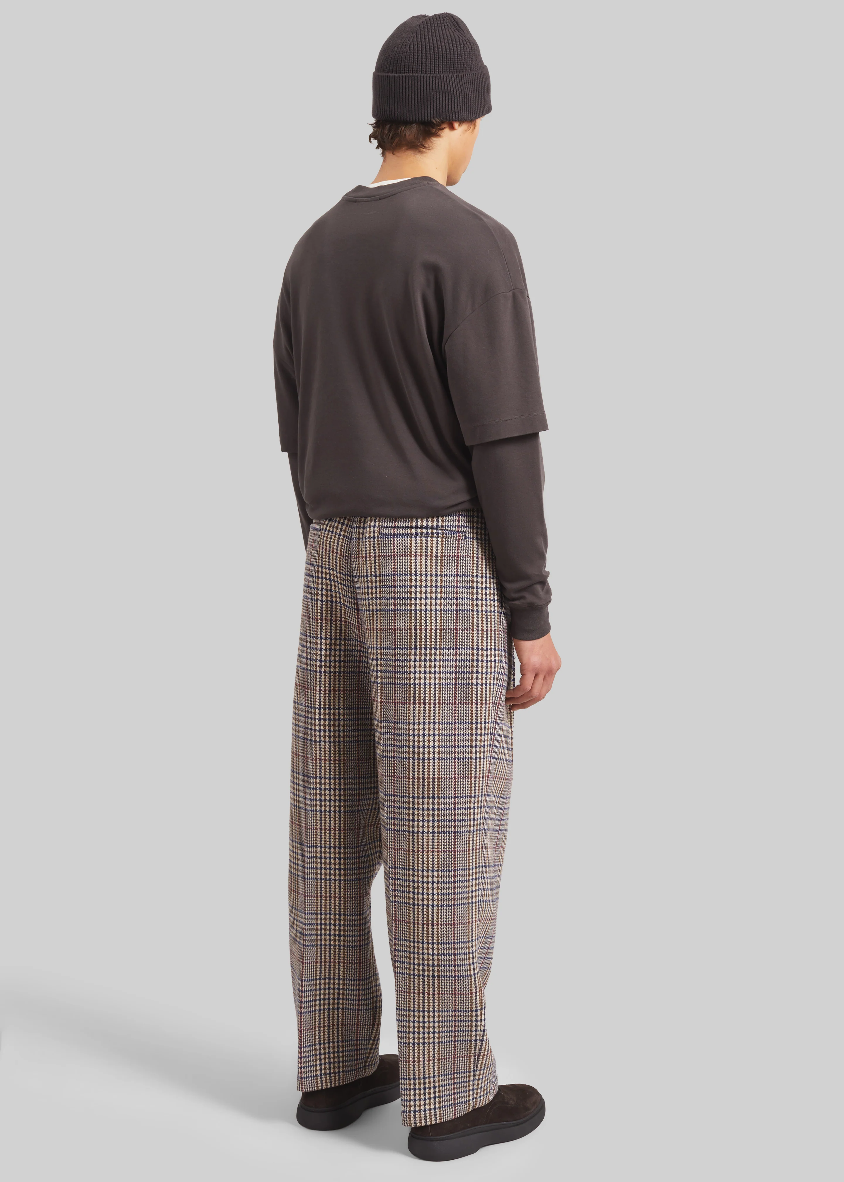 Felix Wool Trousers - Beige Glen Plaid - Image 8