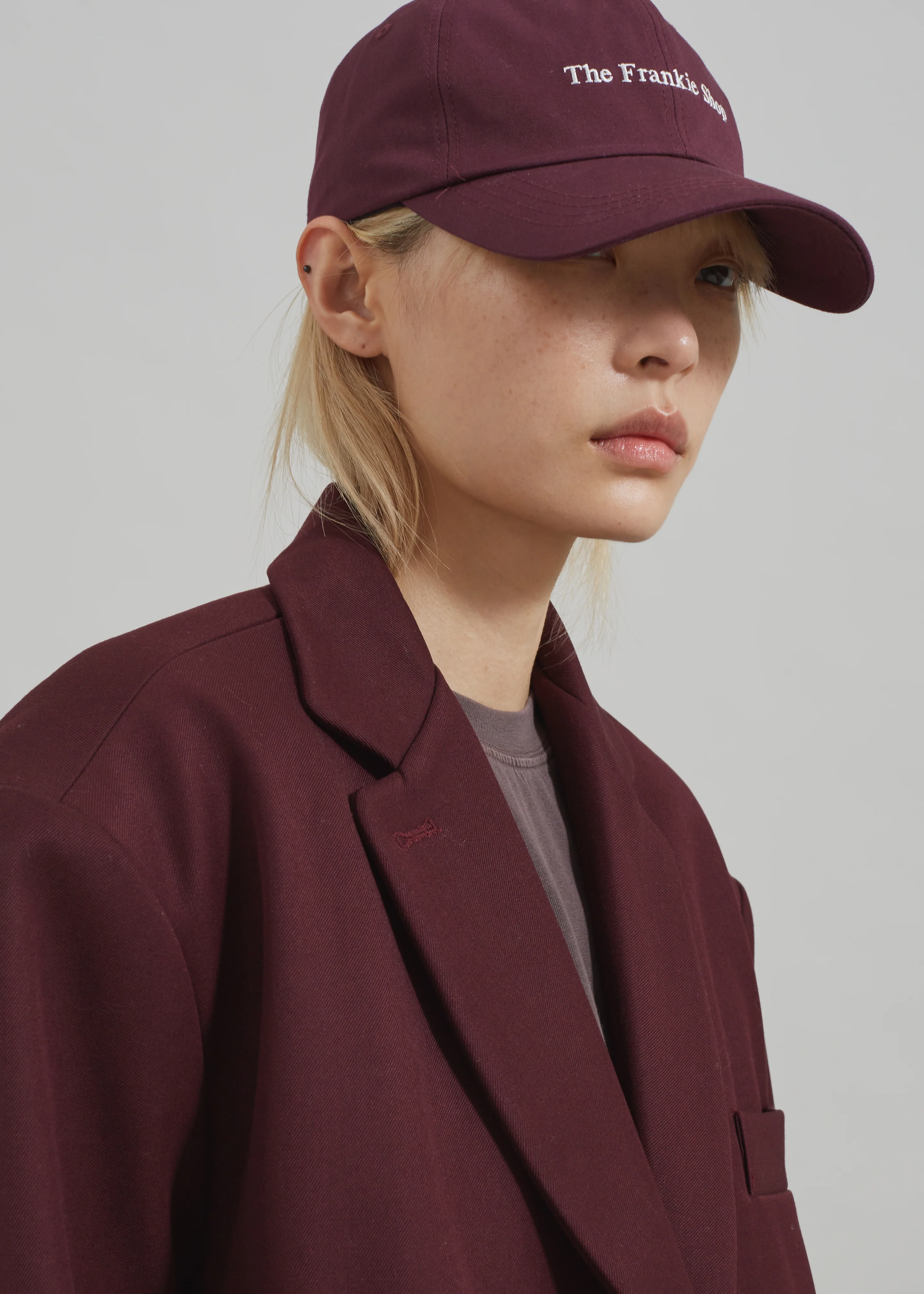 Frankie Baseball Cap - Burgundy - Image 3