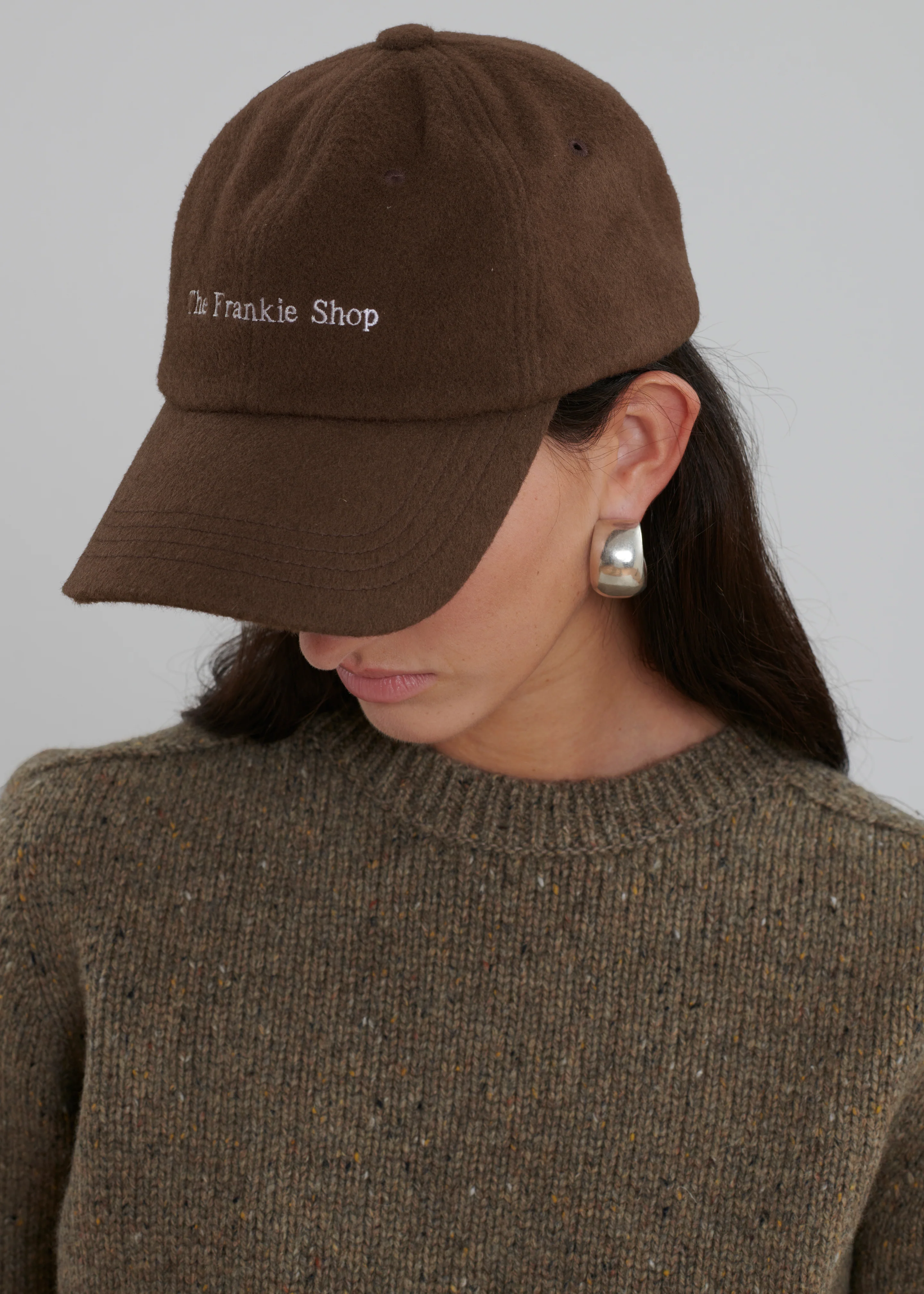 Frankie Wool Baseball Cap - Chocolate - Image 4
