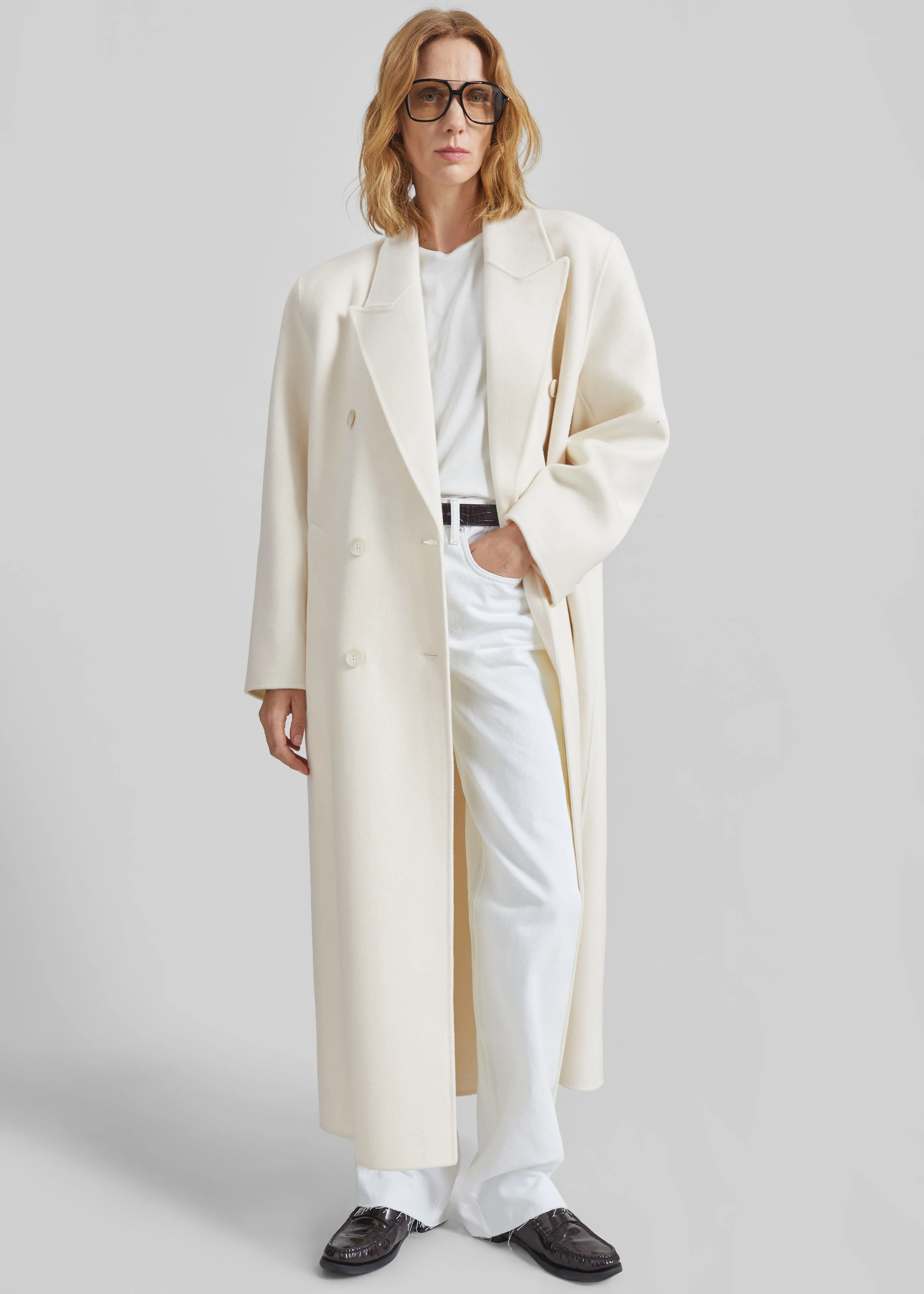 Gaia Double Breasted Coat - Ivory - Image 2