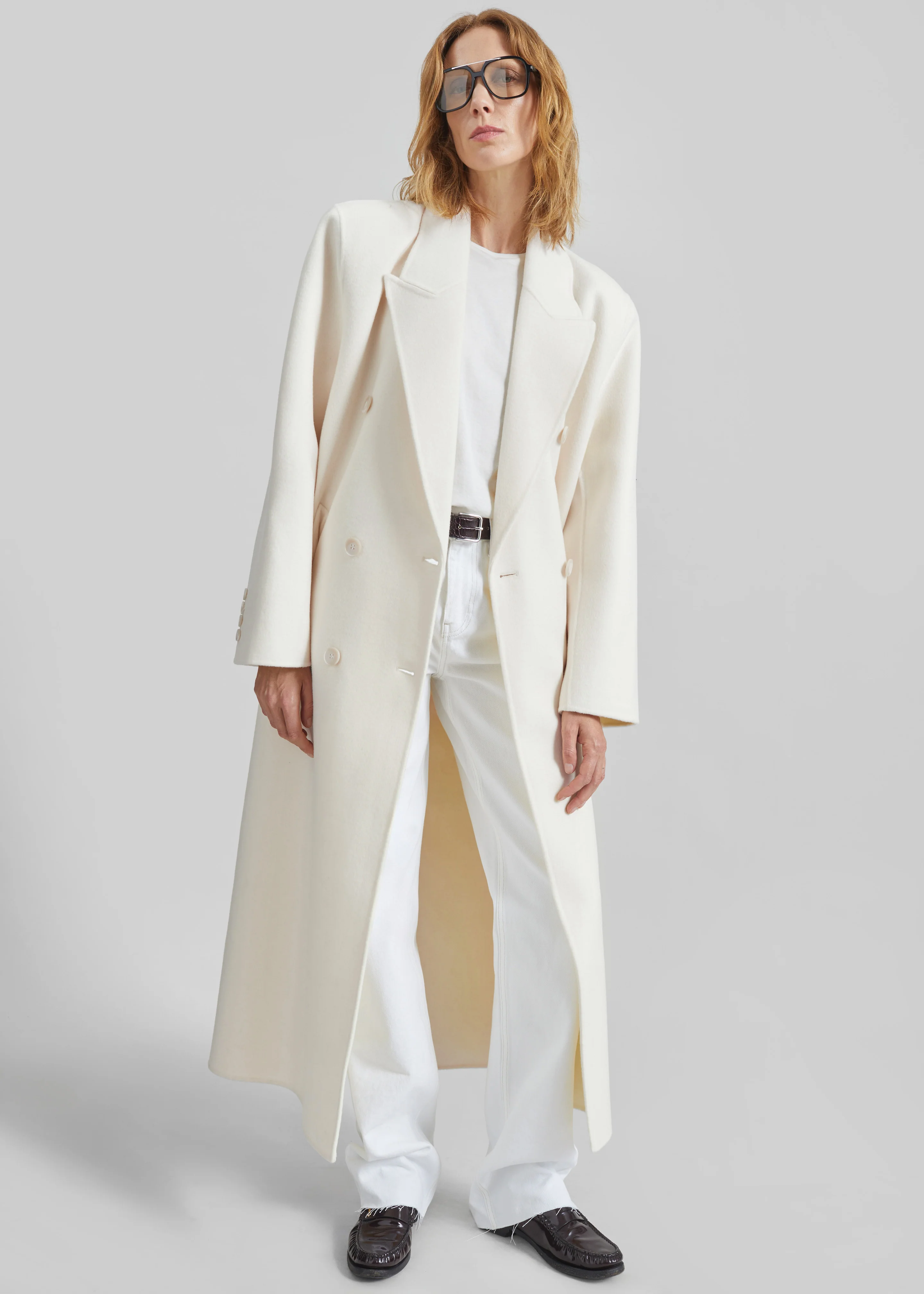 Gaia Double Breasted Coat - Ivory - Image 7