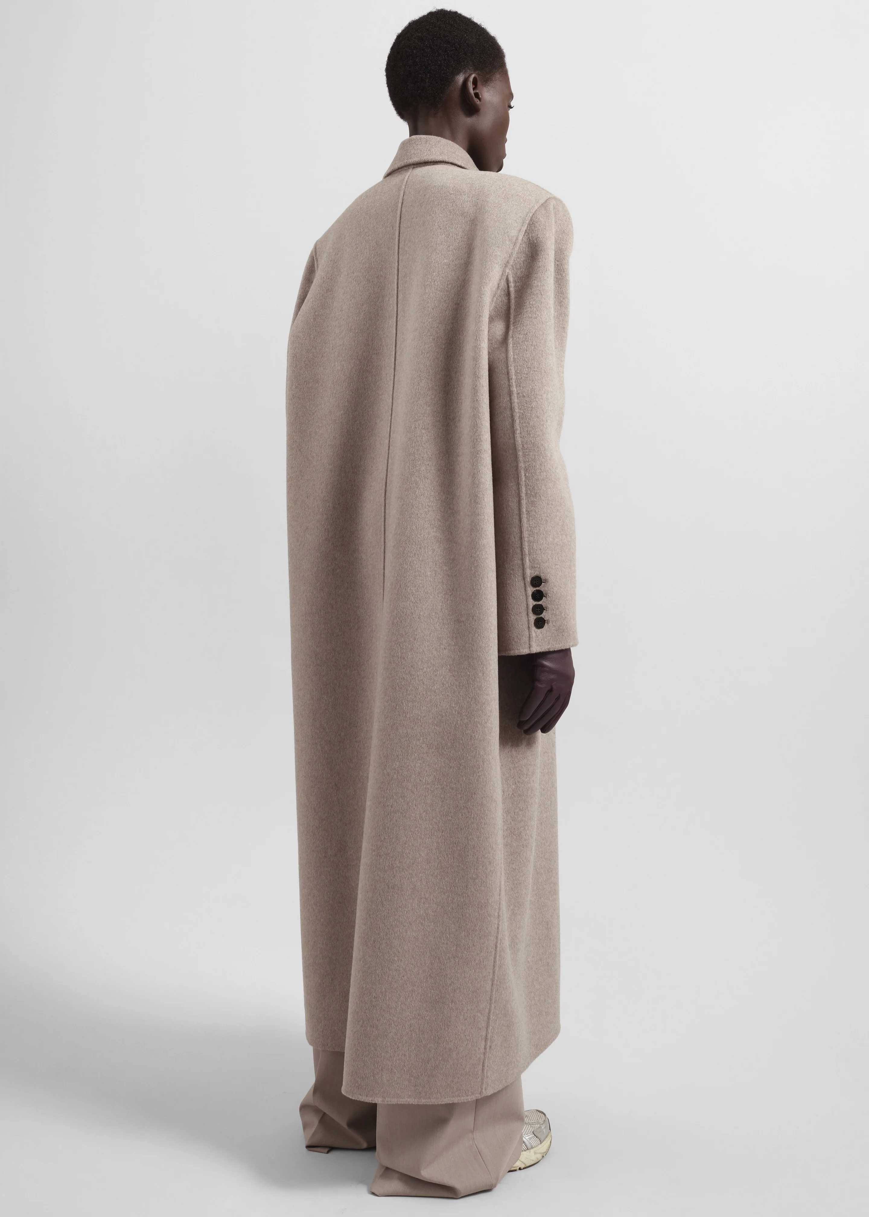 Gaia Double Breasted Coat - Taupe Melange - Image 7