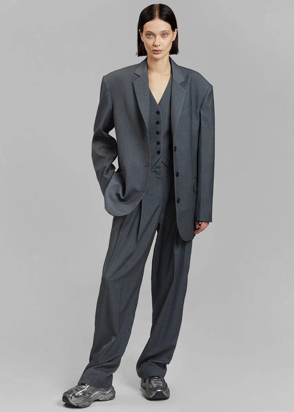 Gelso Oversized Blazer - Dark Grey Melange - Image 12