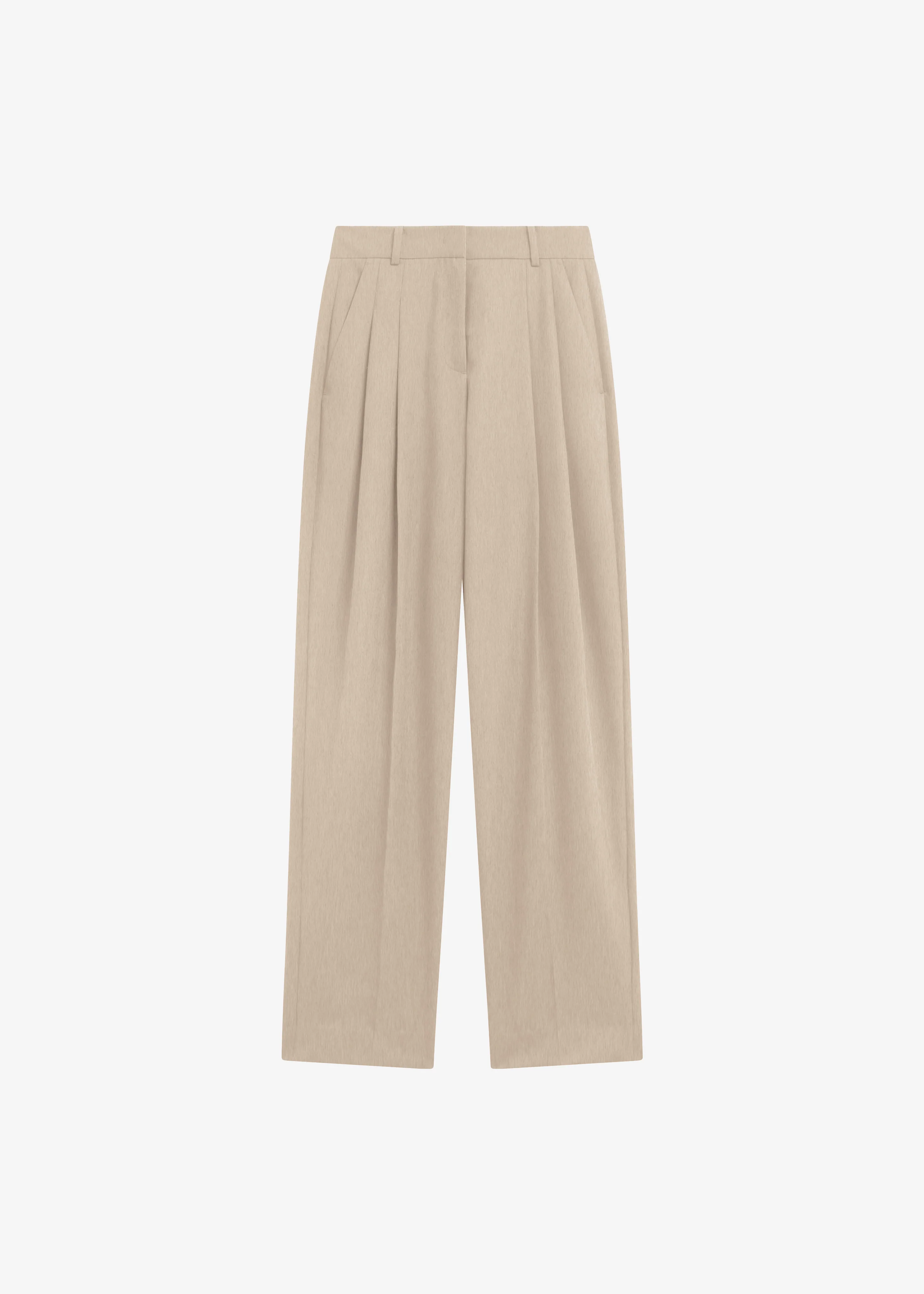 Gelso Pleated Twill Trousers - Beige - Image 10