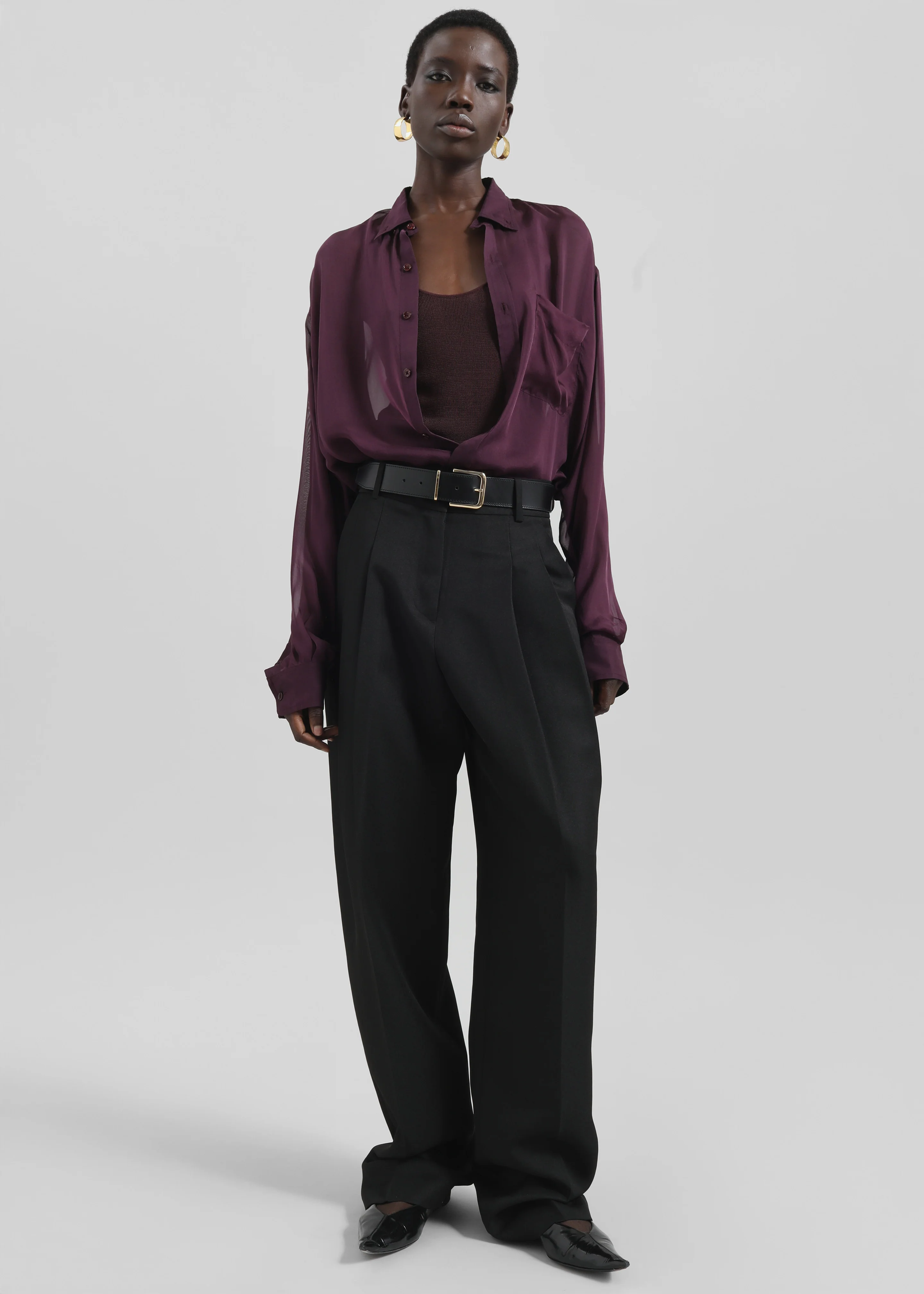 Gelso Pleated Twill Trousers - Black - Image 4