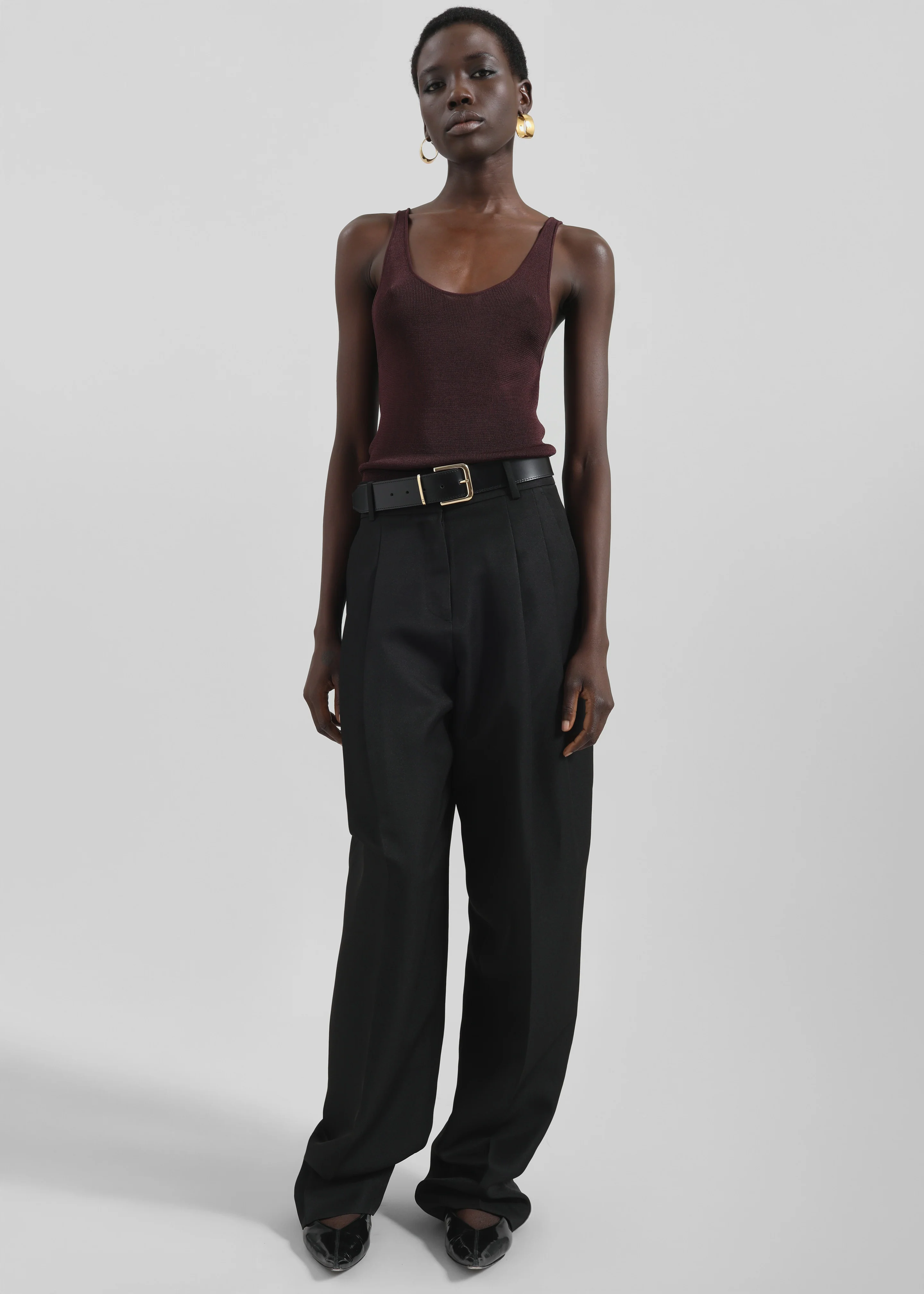 Gelso Pleated Twill Trousers - Black - Image 7