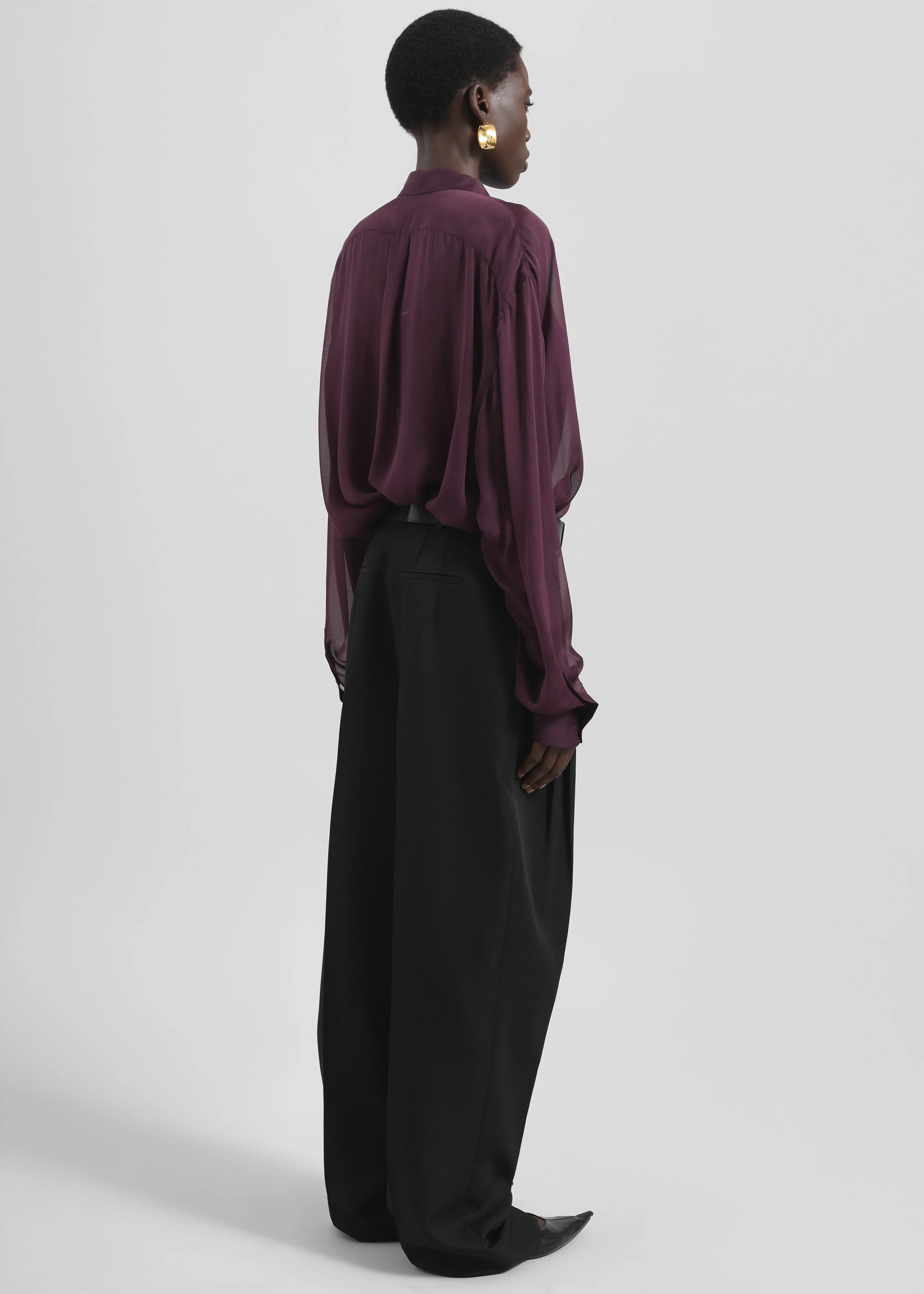 Gelso Pleated Twill Trousers - Black - Image 8