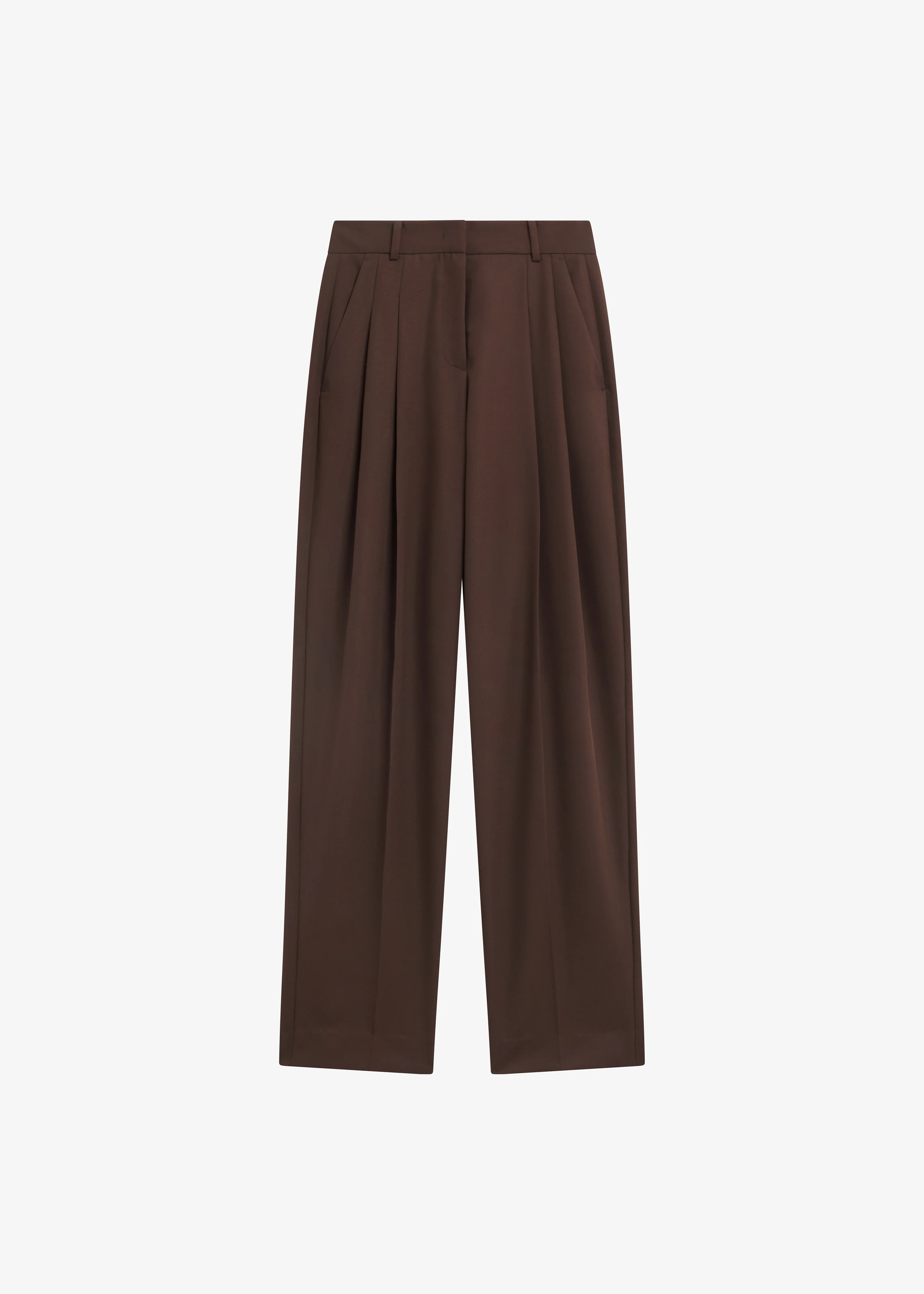 Gelso Pleated Twill Trousers - Brown - Image 9