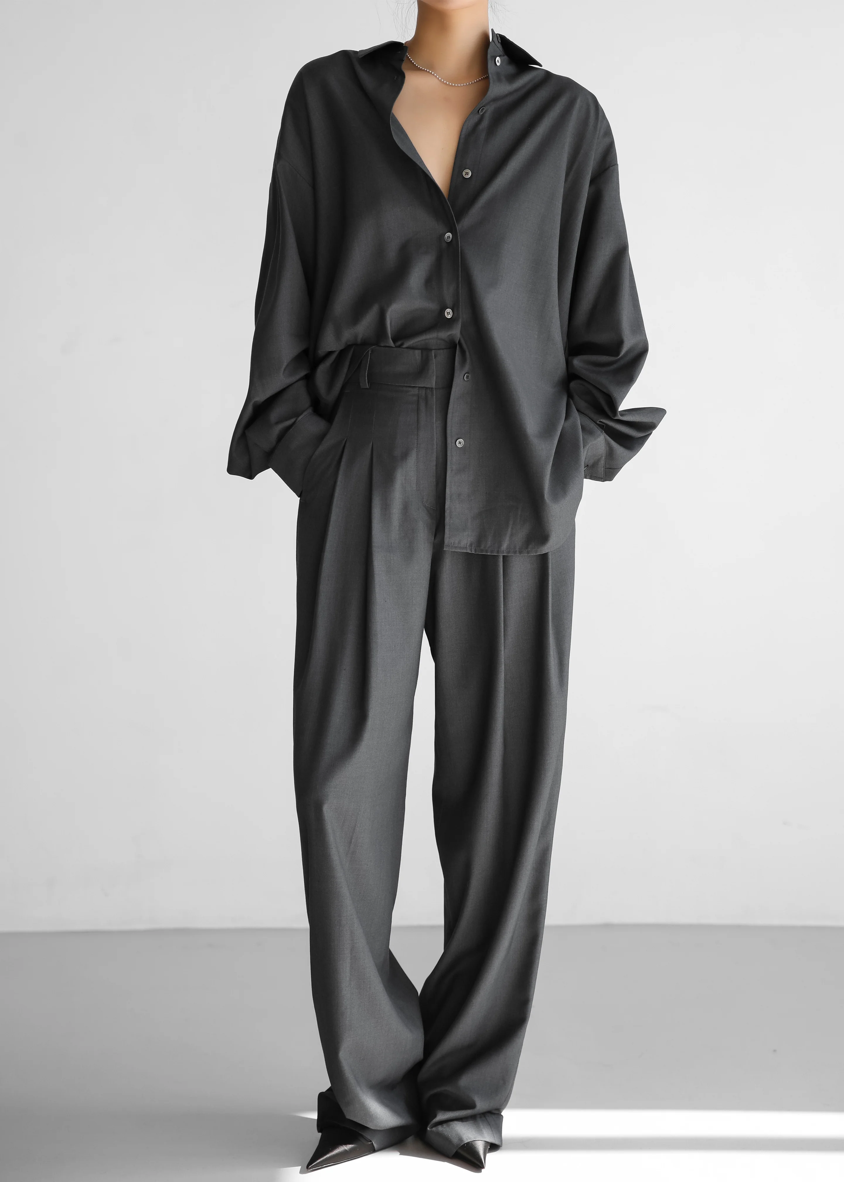 Gelso Shirt - Dark Grey Melange - Image 10