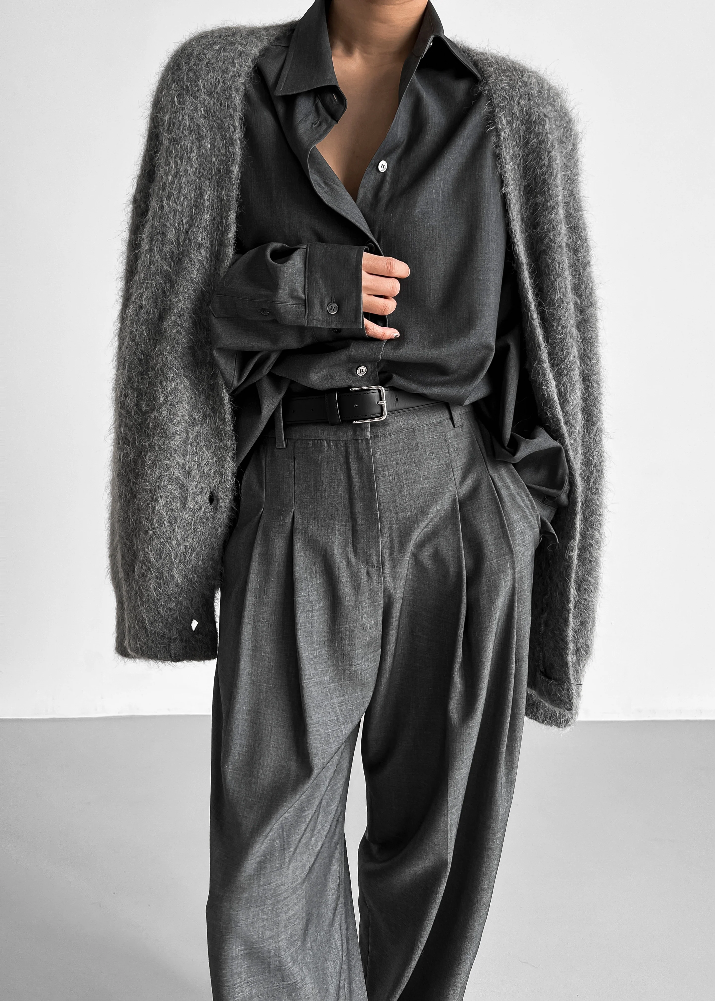 Gelso Shirt - Dark Grey Melange - Image 8
