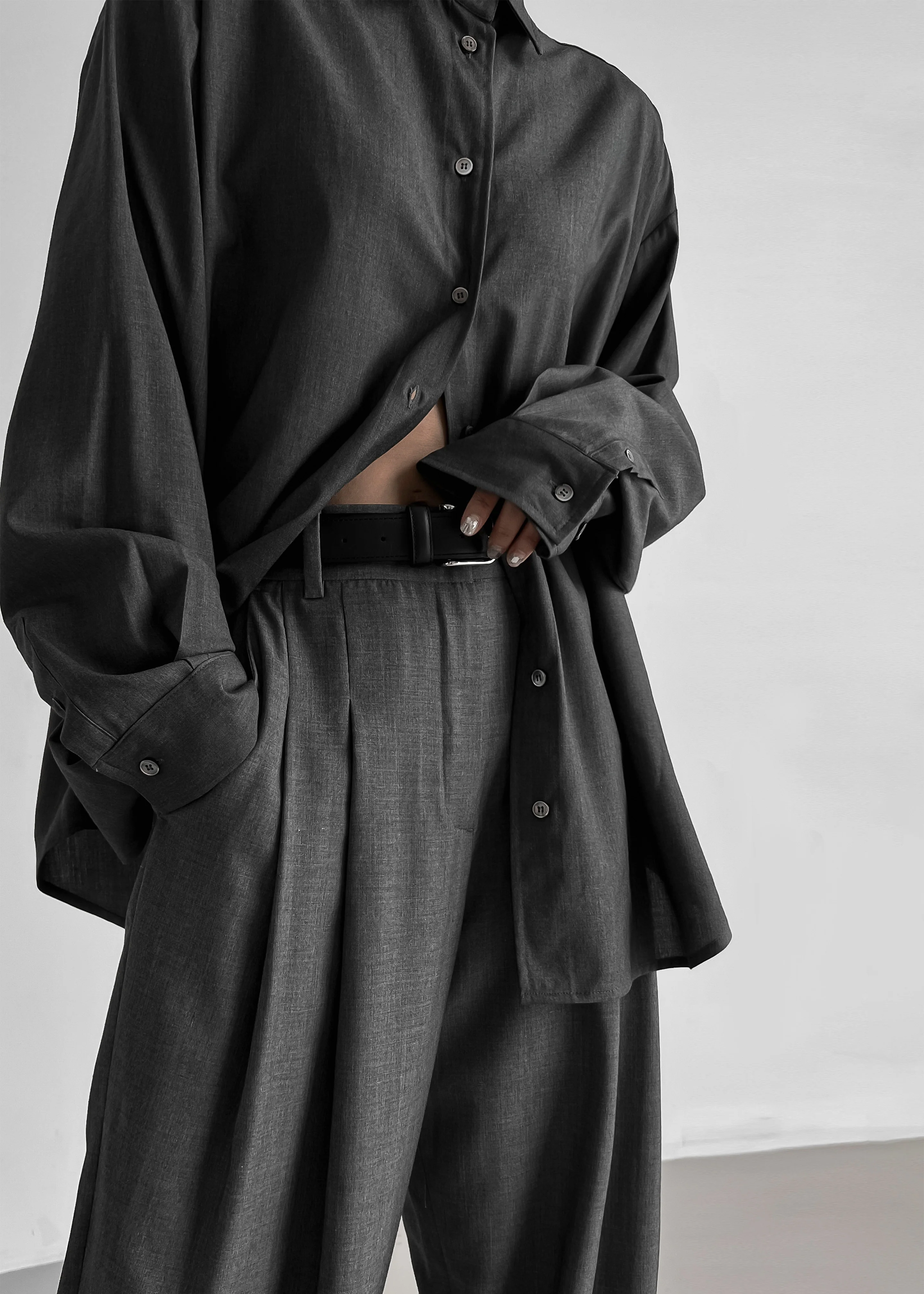 Gelso Shirt - Dark Grey Melange - Image 9