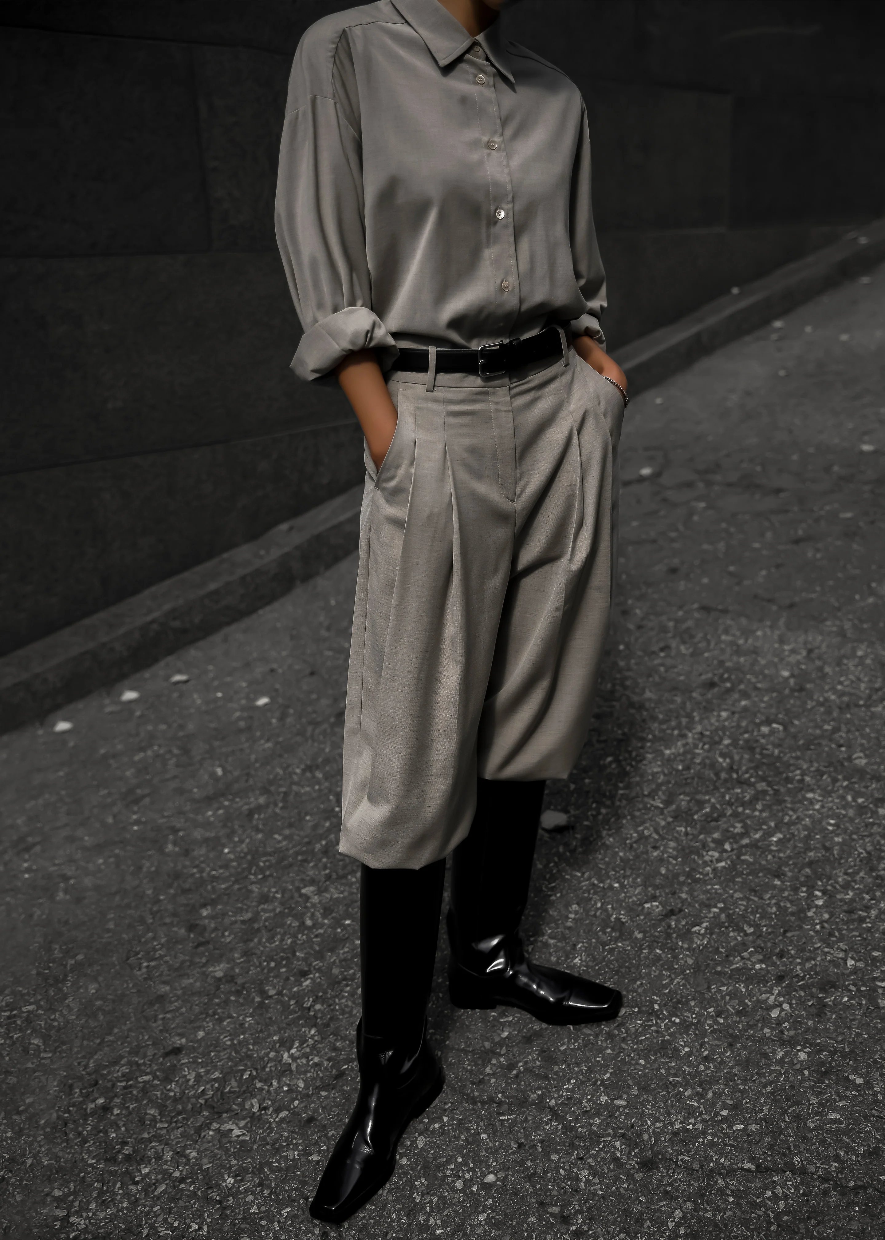 Gelso Shirt - Light Taupe Melange - Image 4