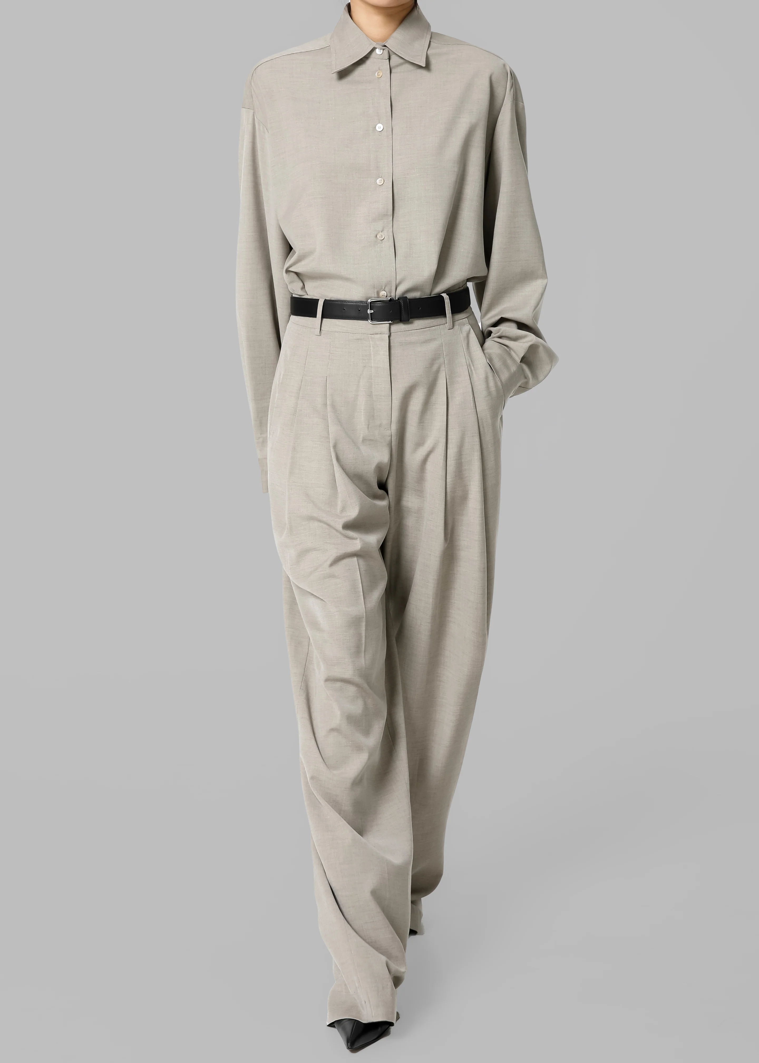 Gelso Shirt - Light Taupe Melange - Image 5