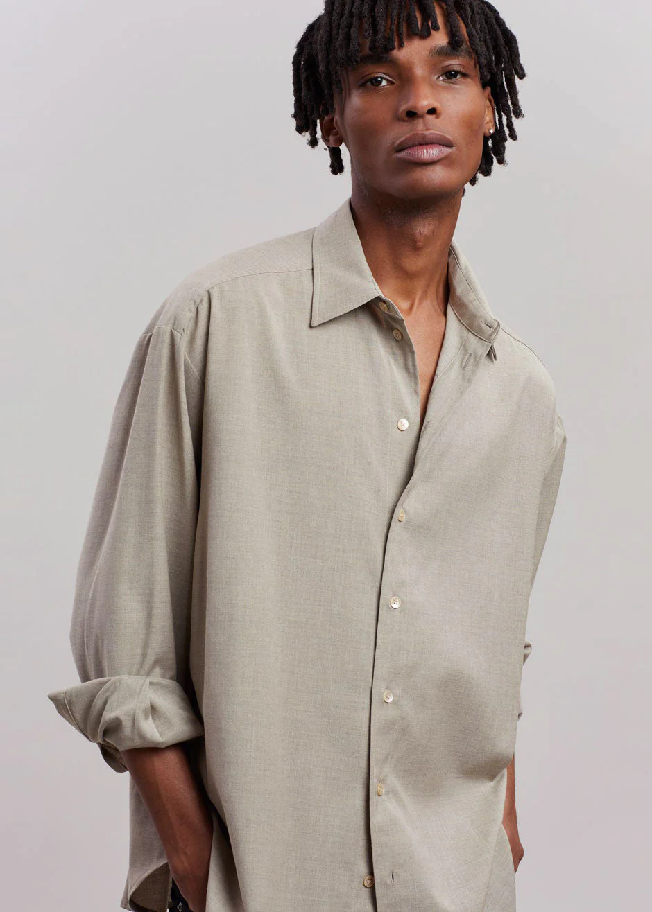 Gelso Shirt - Light Taupe Melange - Image 9