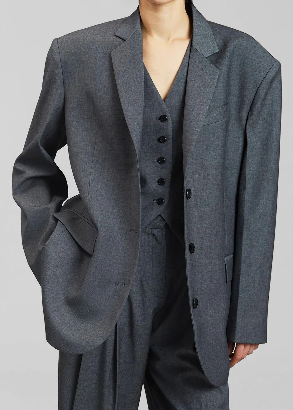 Gelso Waistcoat - Dark Grey Melange - Image 6