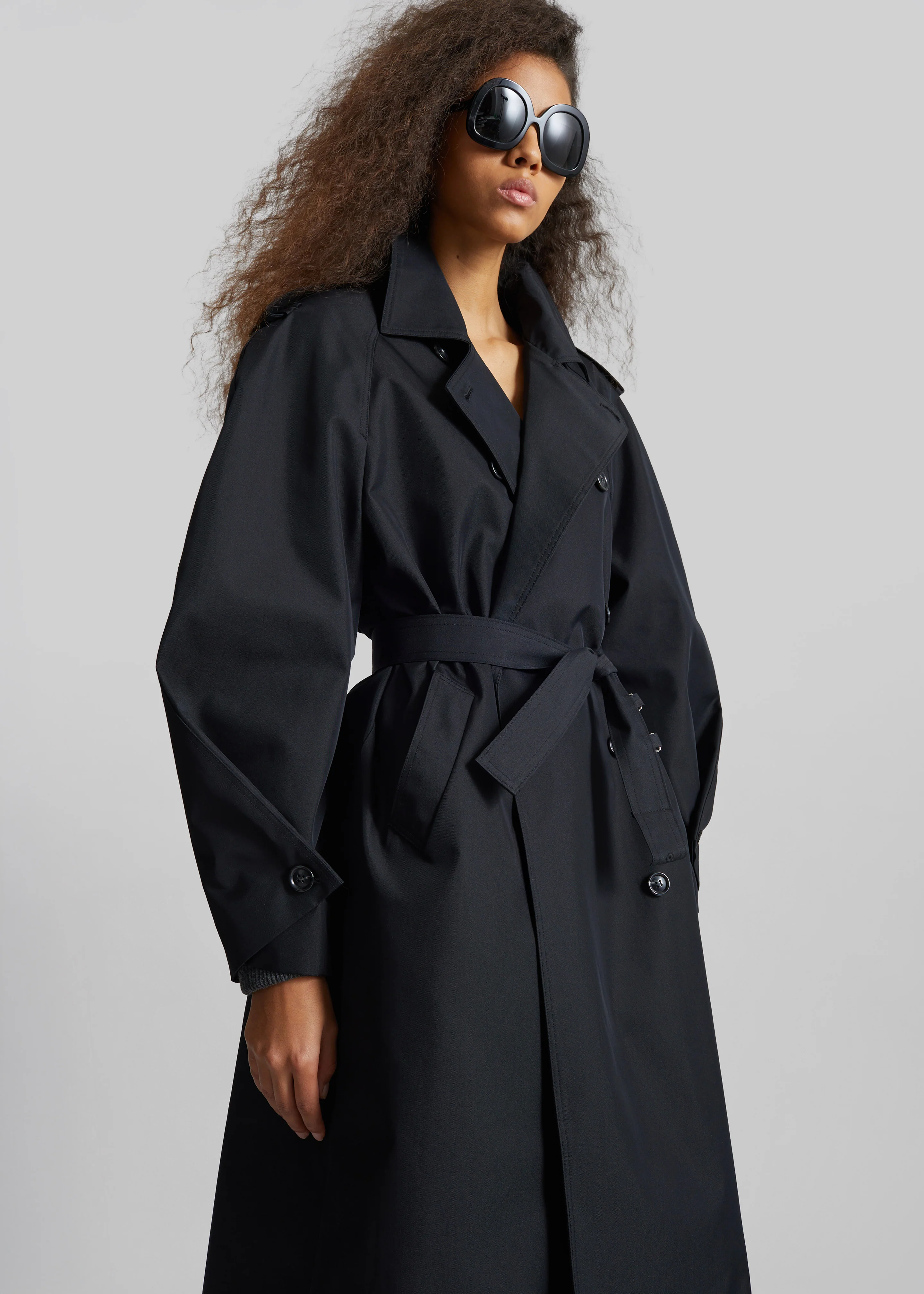 Genoa Padded Trench Coat - Black - Image 2