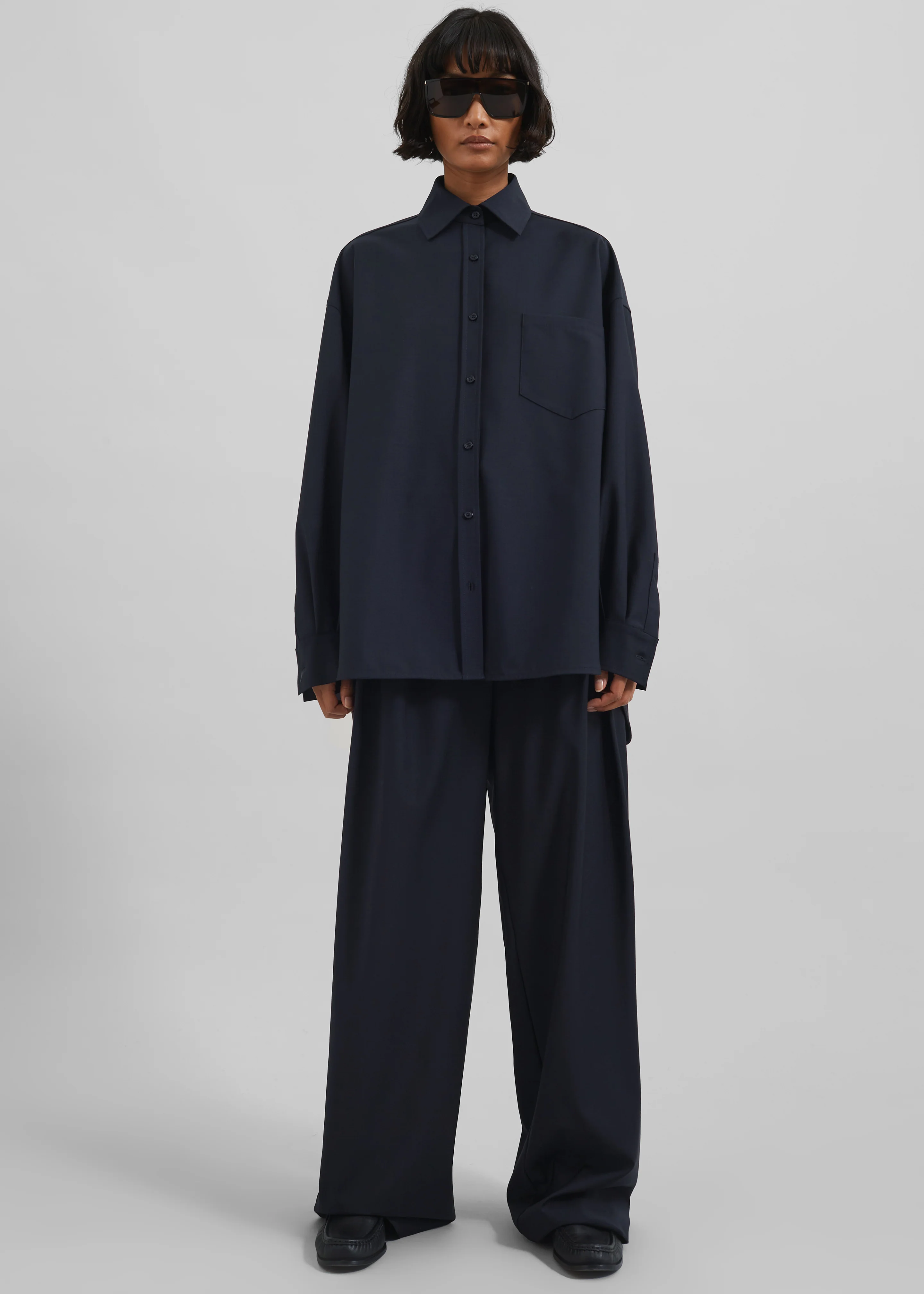 Georgia Wool Blend Shirt - Dark Navy - Image 2