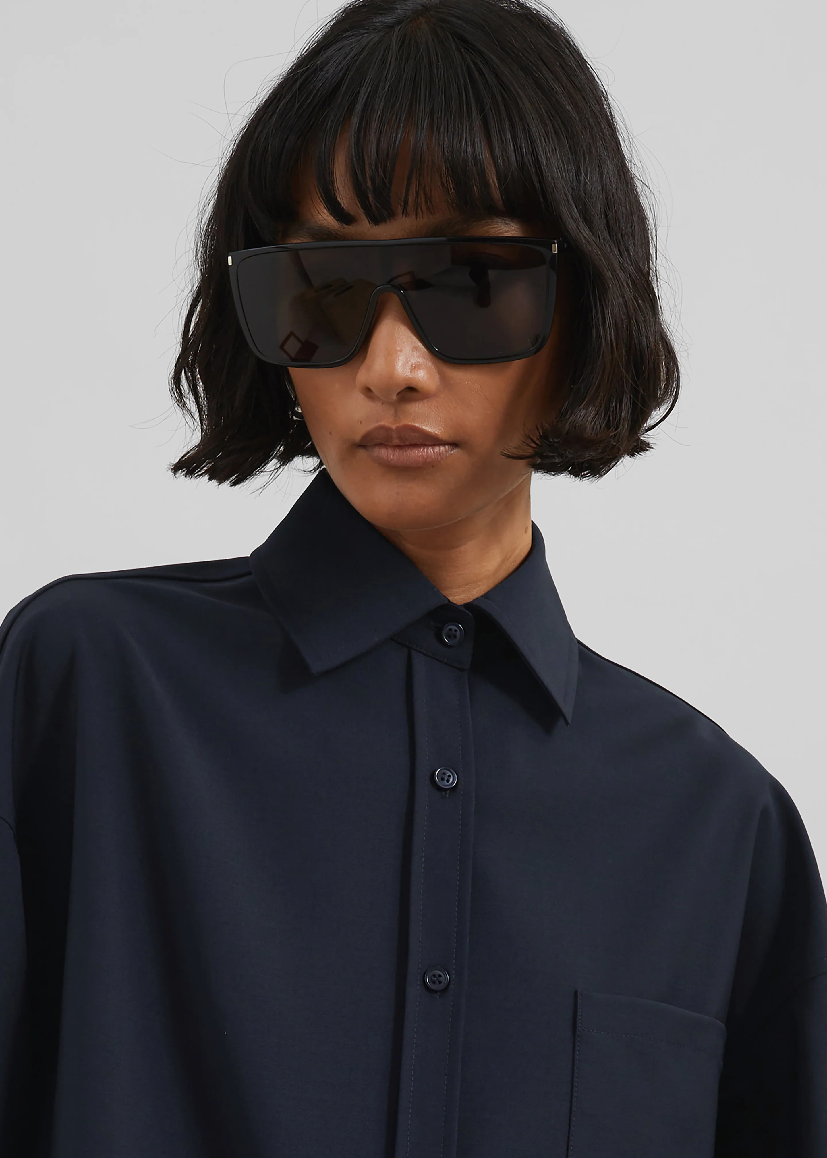 Georgia Wool Blend Shirt - Dark Navy - Image 6