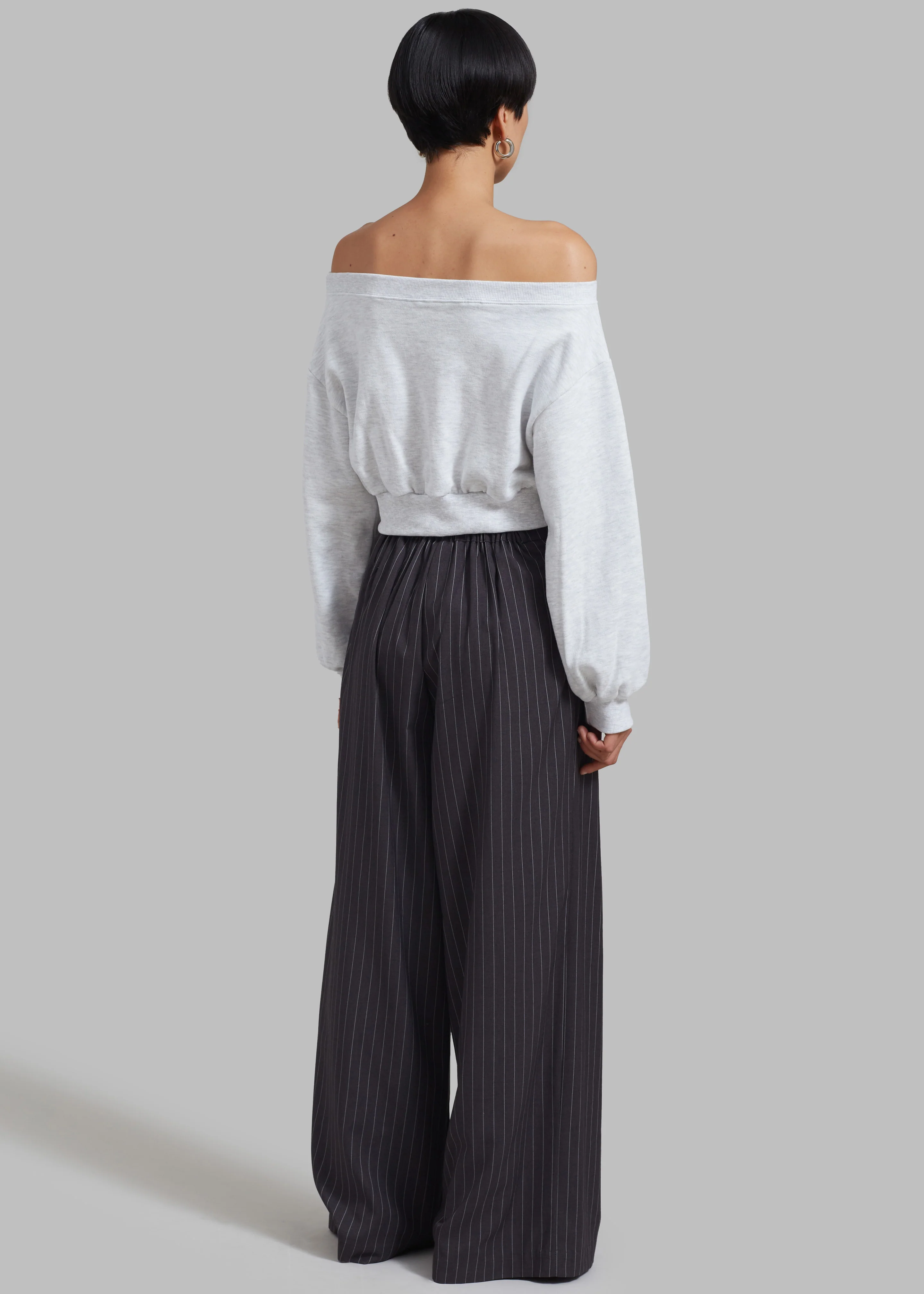 Gine Cropped Sweatshirt - Grey Melange - Image 9
