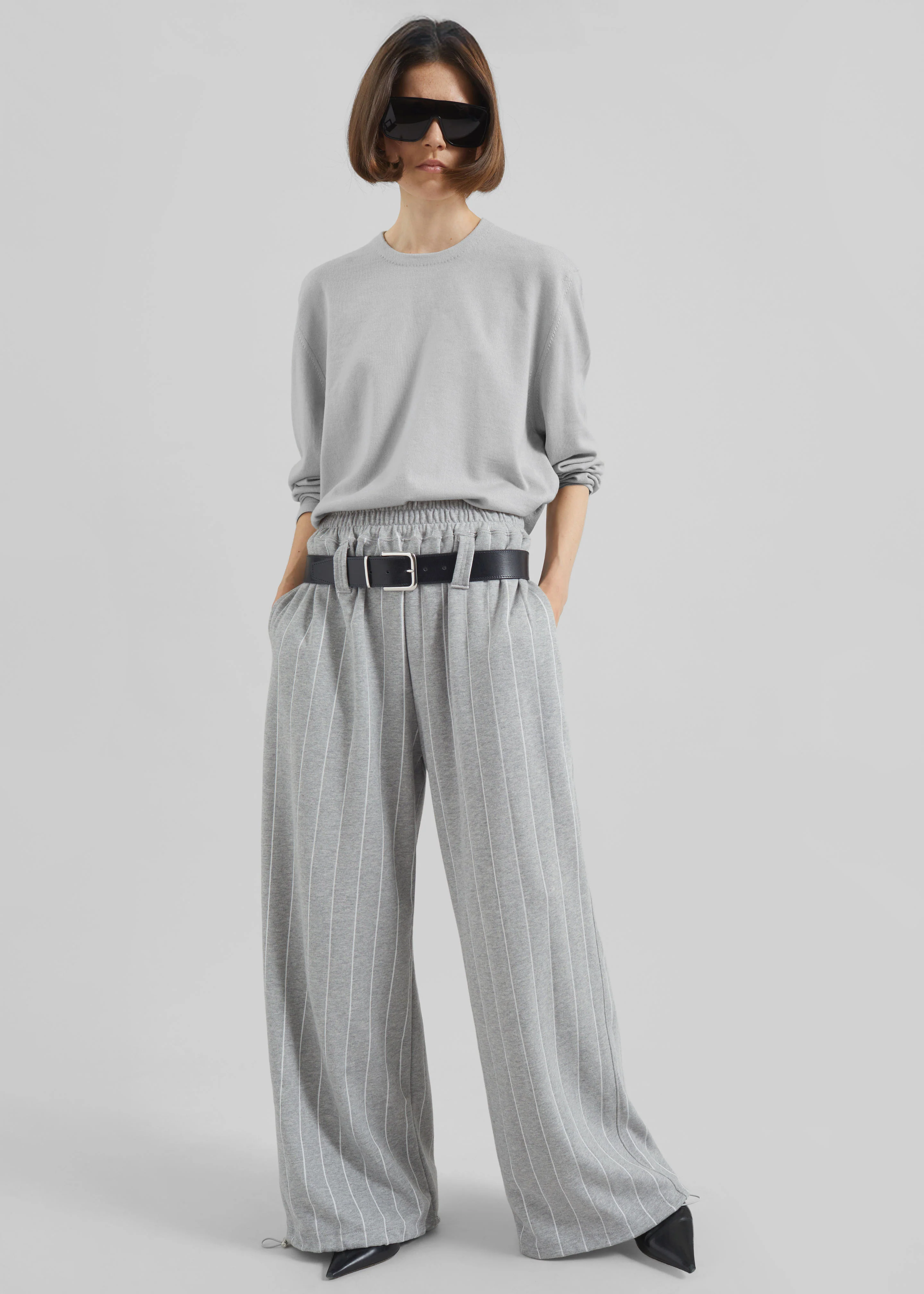 Gisby Striped Joggers - Grey - Image 4