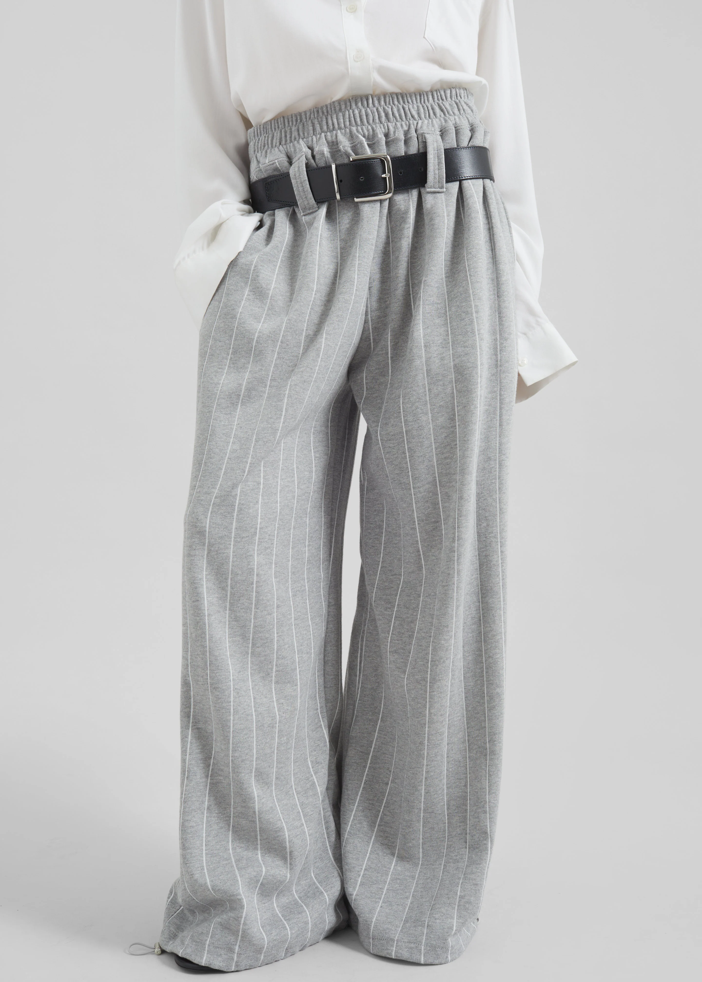 Gisby Striped Joggers - Grey - Image 5