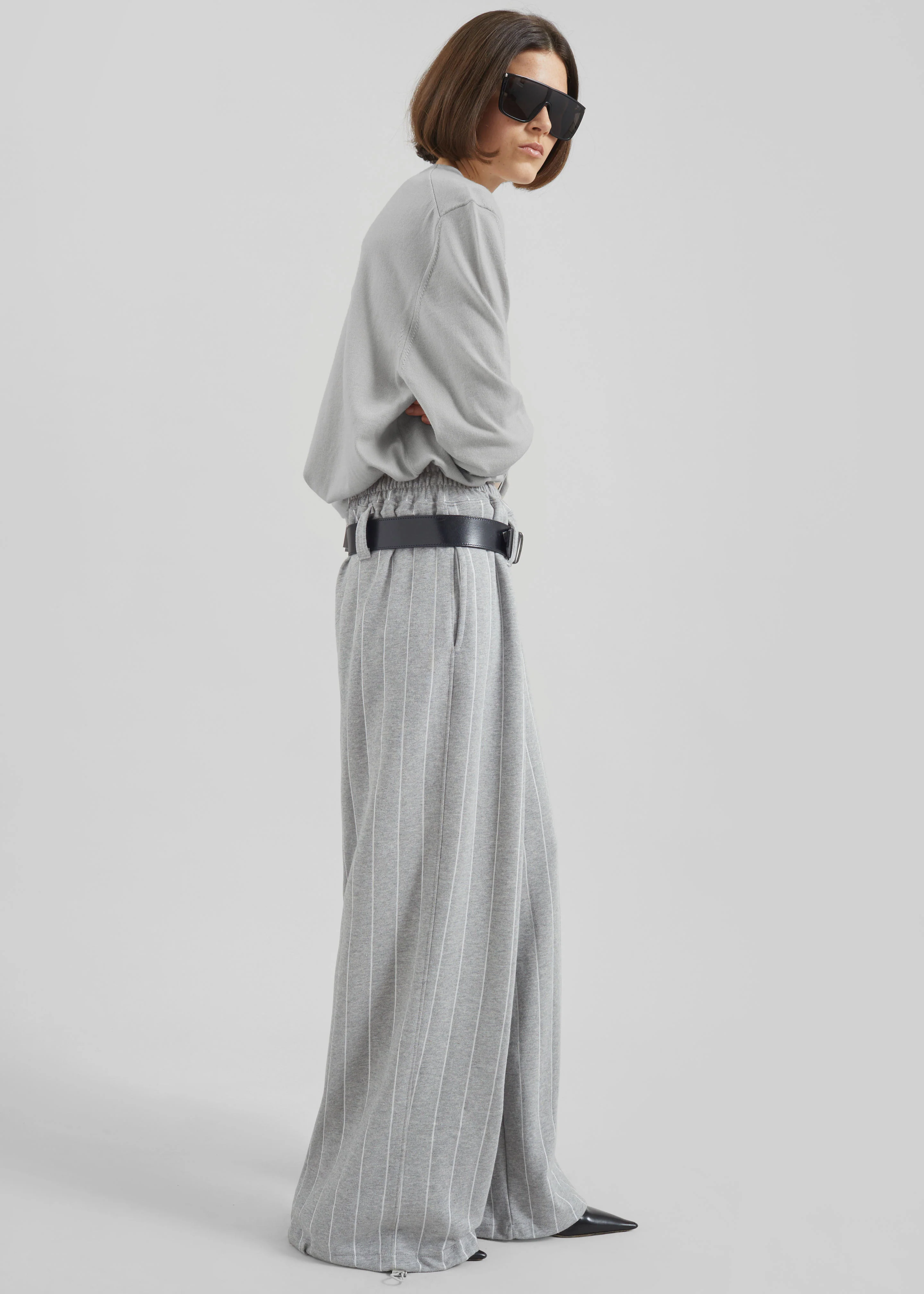 Gisby Striped Joggers - Grey - Image 6
