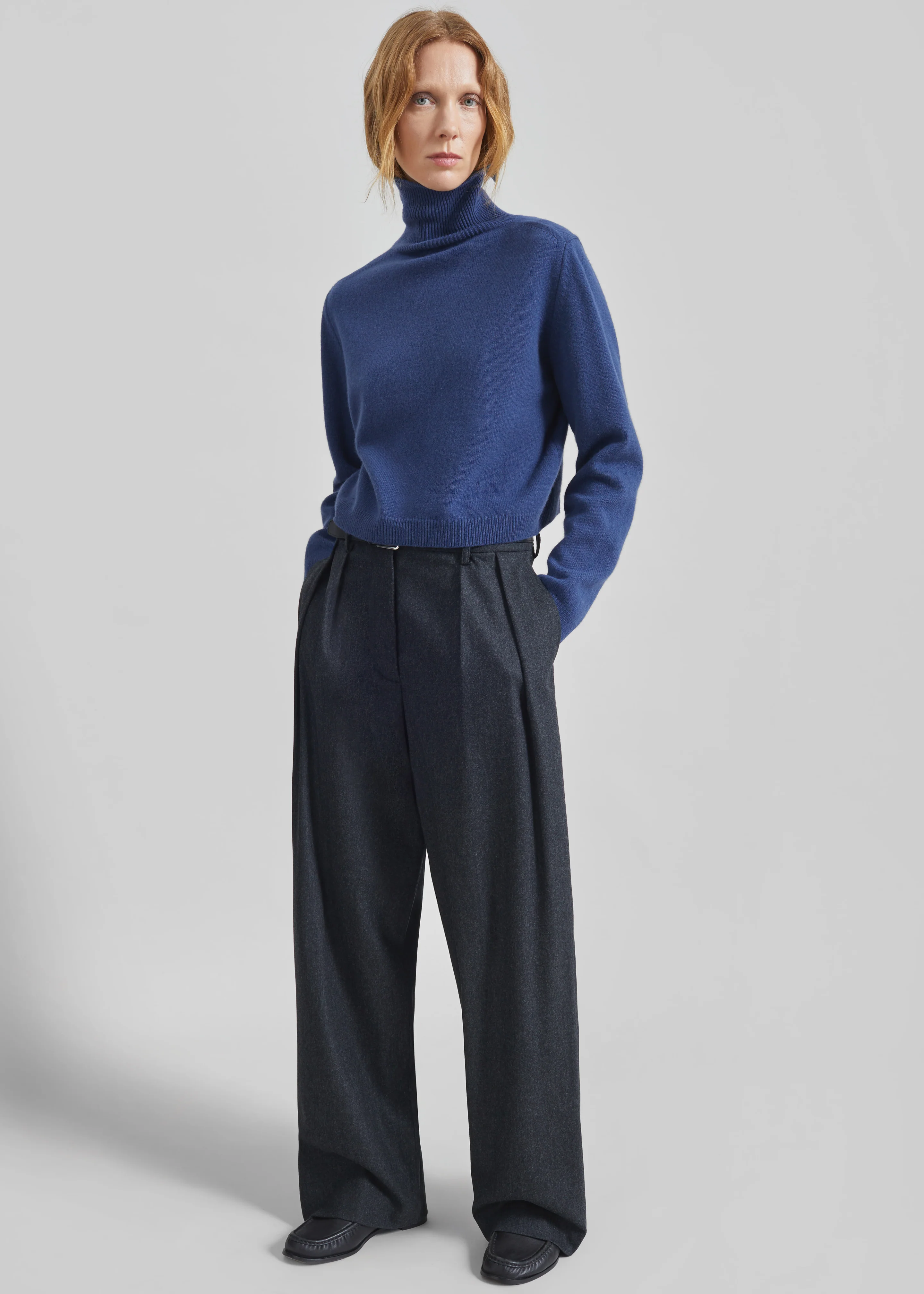 Grenaa Wool Turtleneck Sweater - Blue - Image 3