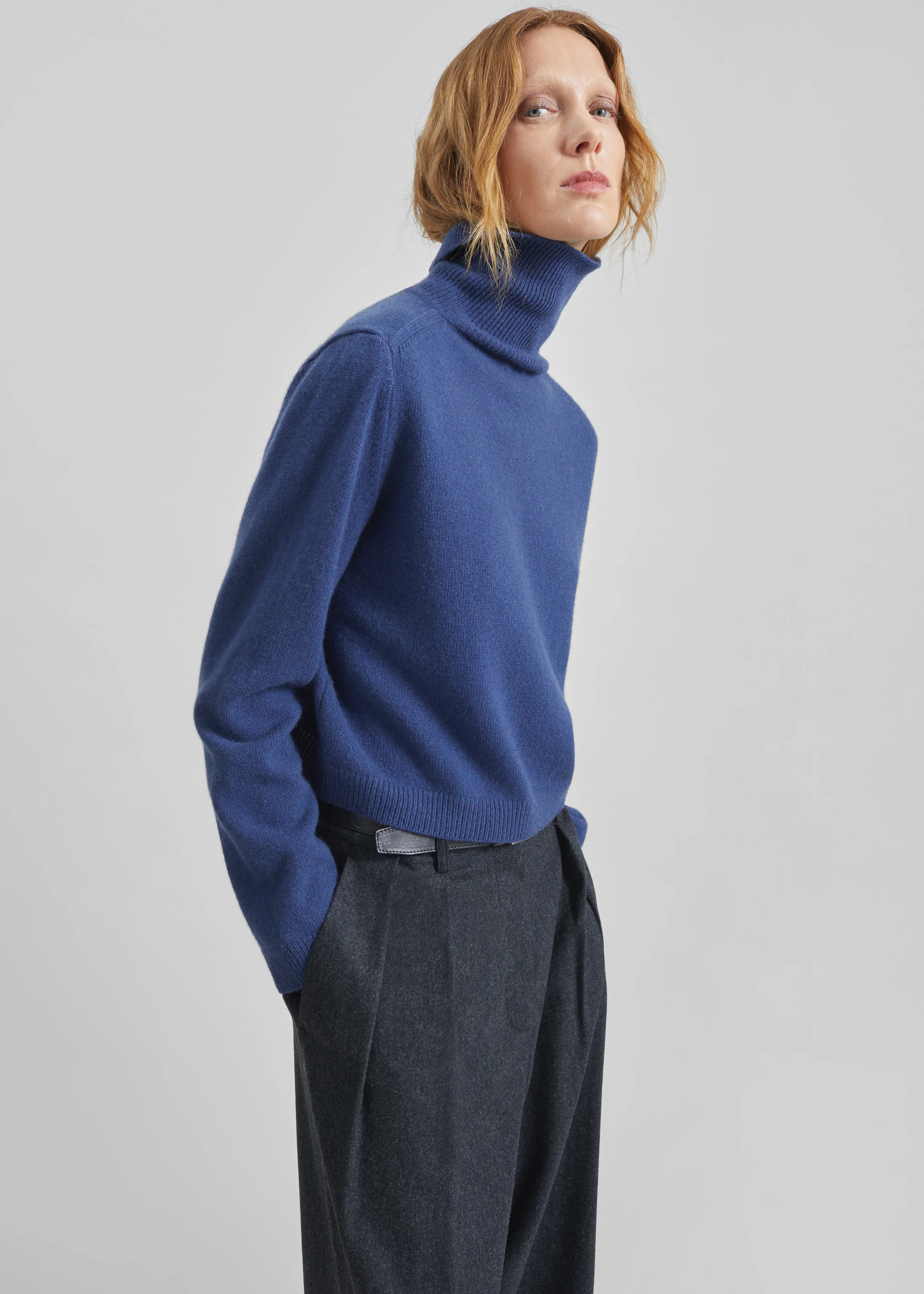 Grenaa Wool Turtleneck Sweater - Blue - Image 4