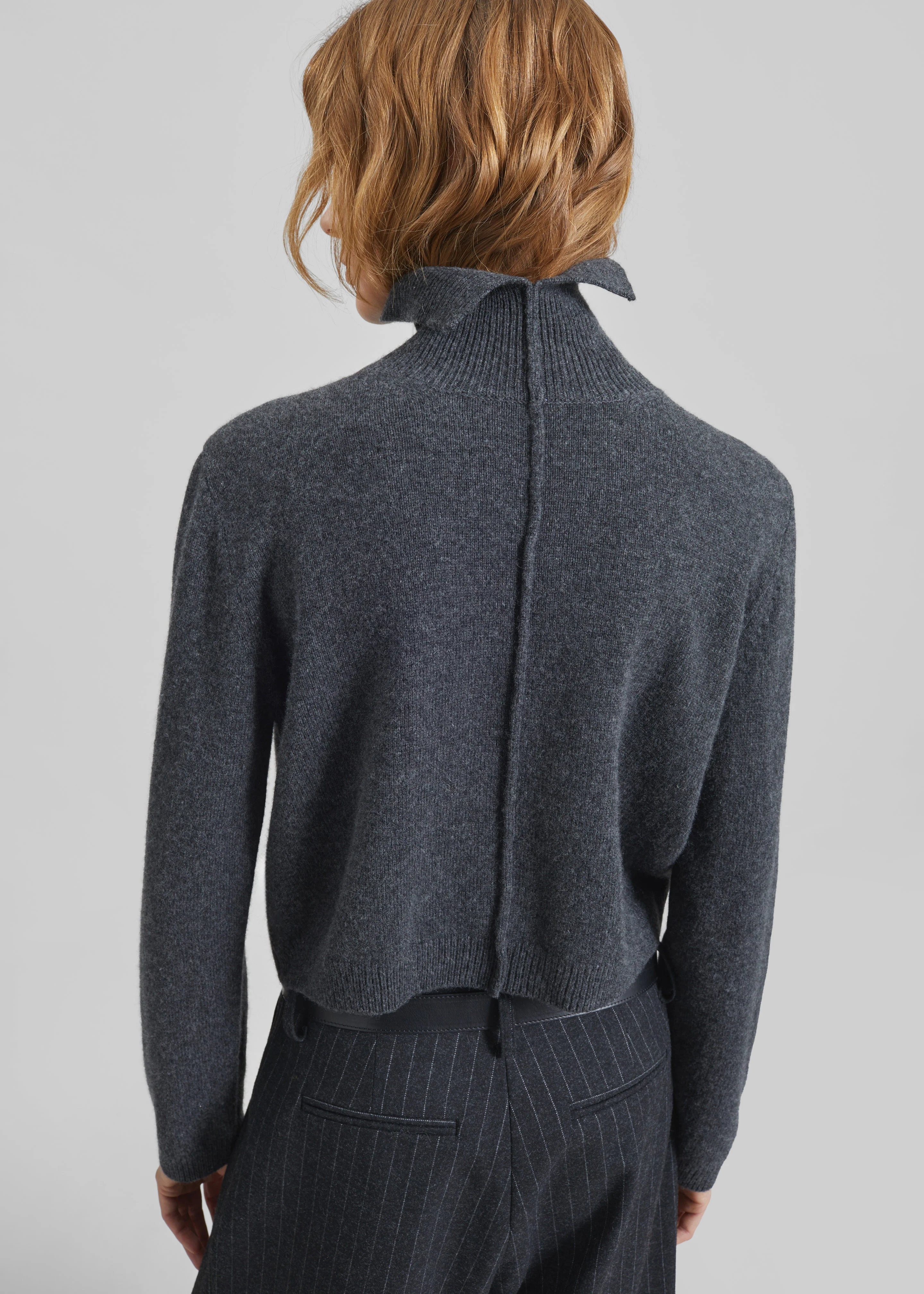 Grenaa Wool Turtleneck Sweater - Dark Grey - Image 2