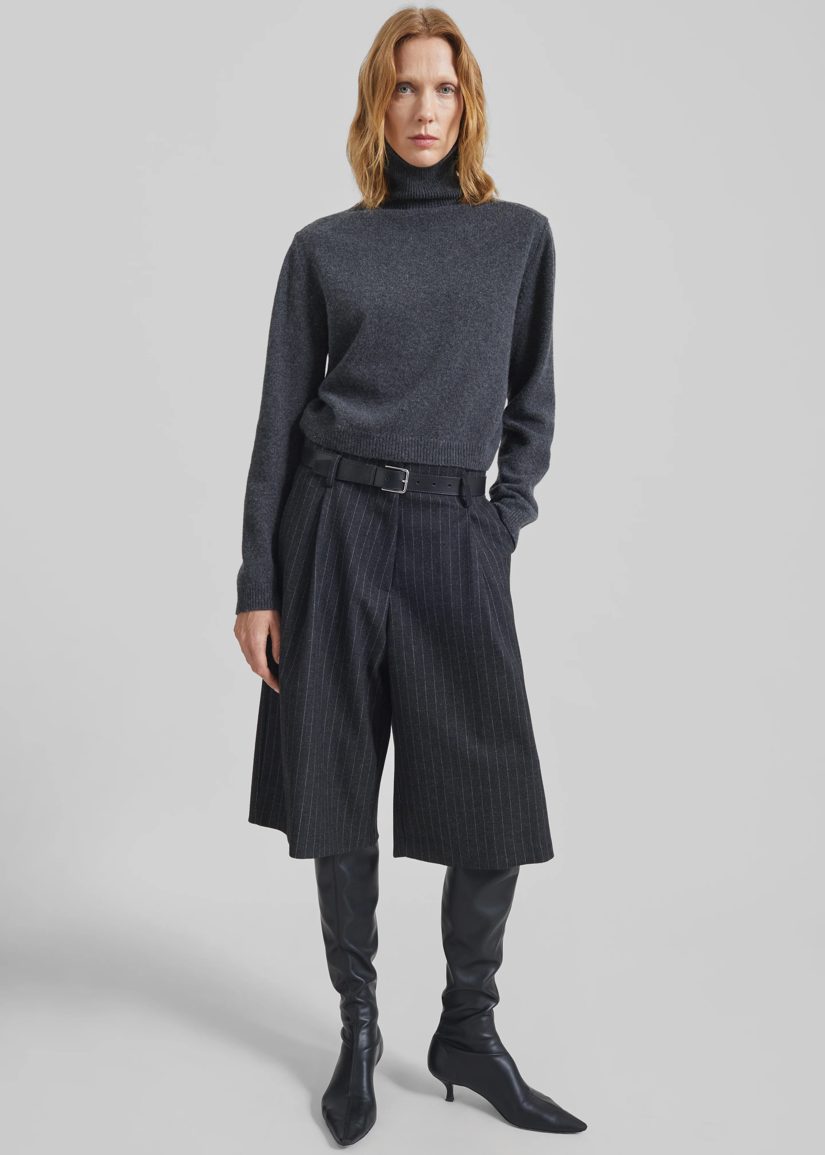 Grenaa Wool Turtleneck Sweater - Dark Grey - Image 6