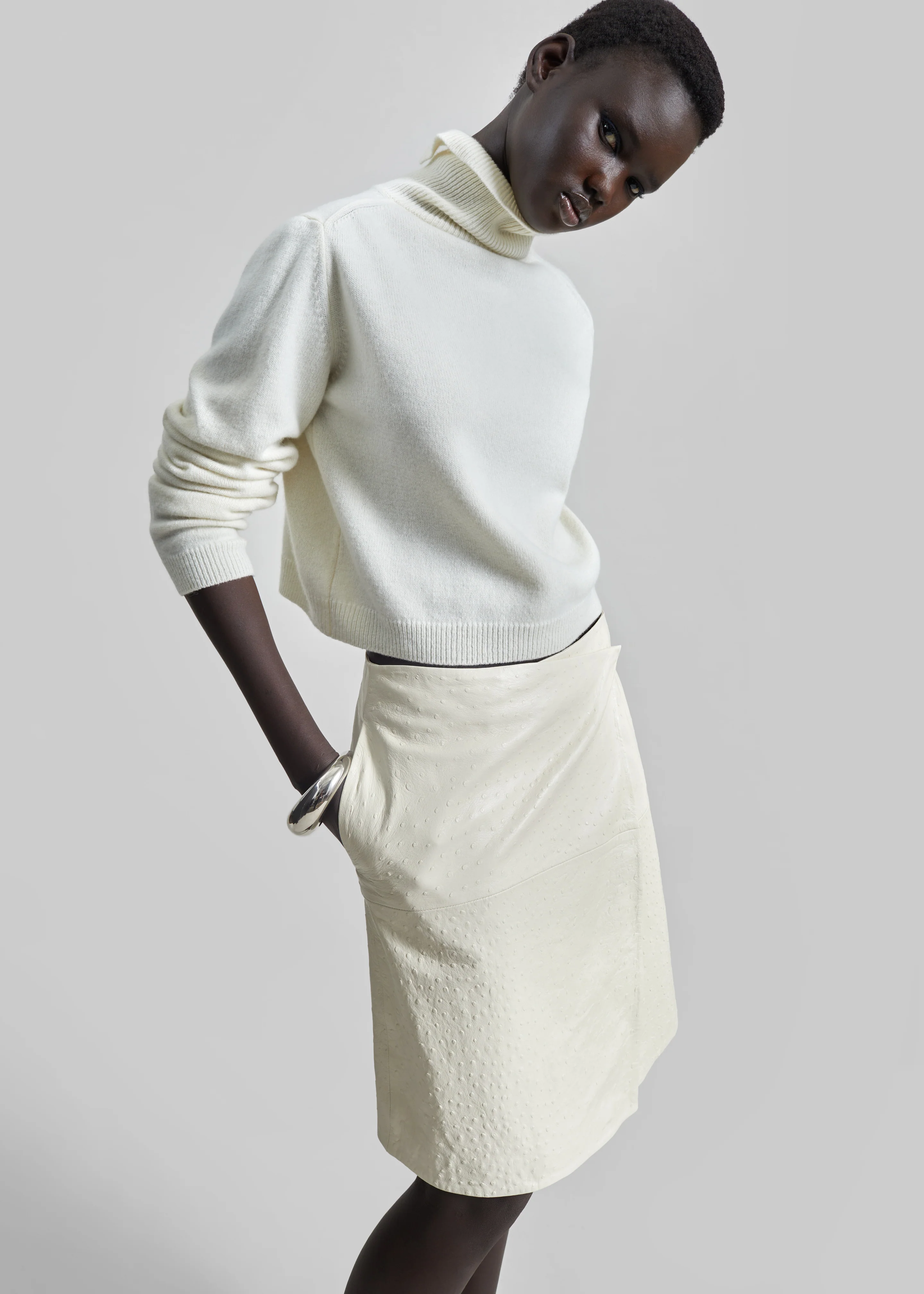 Grenaa Wool Turtleneck Sweater - Ivory - Image 3