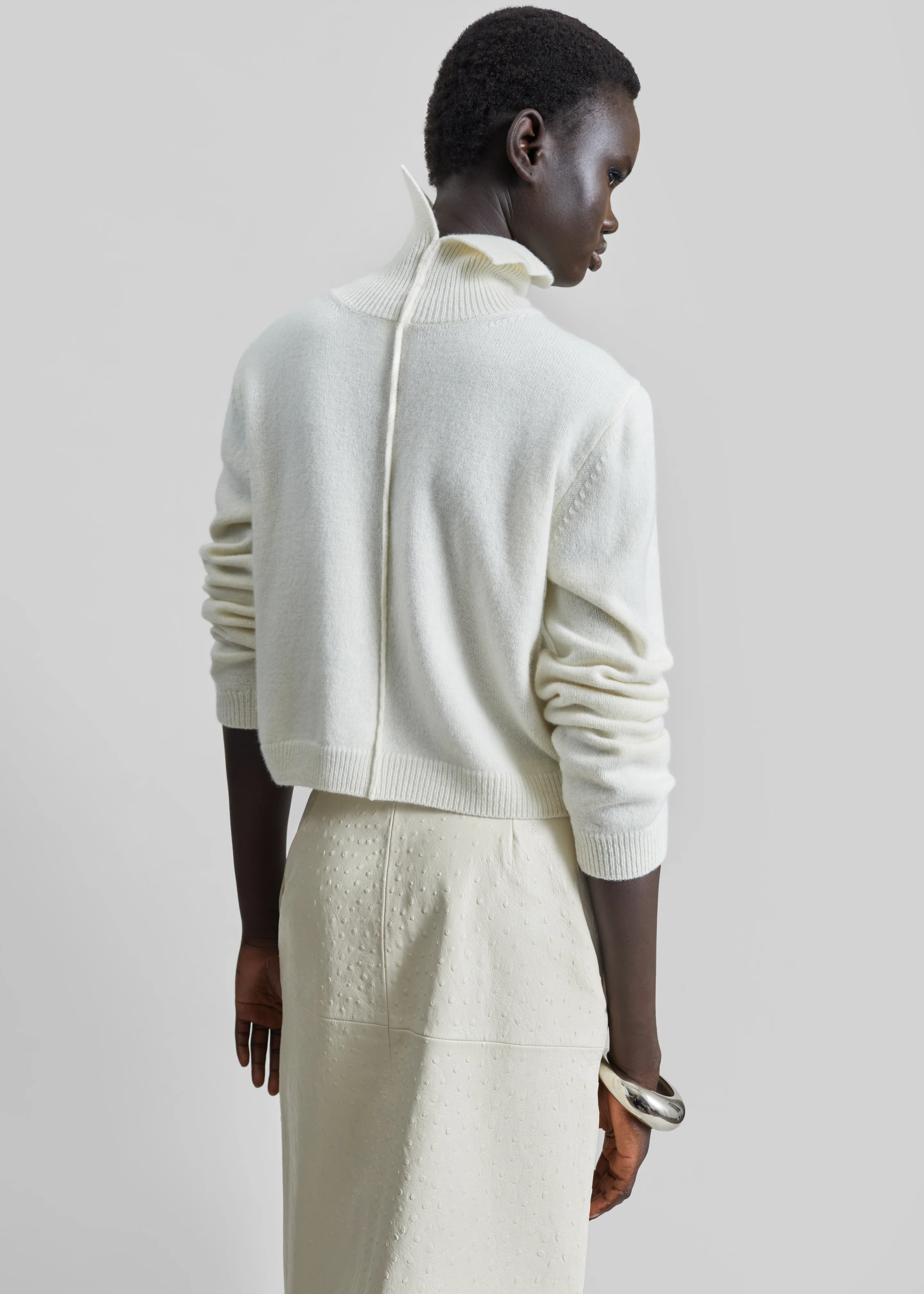 Grenaa Wool Turtleneck Sweater - Ivory - Image 6