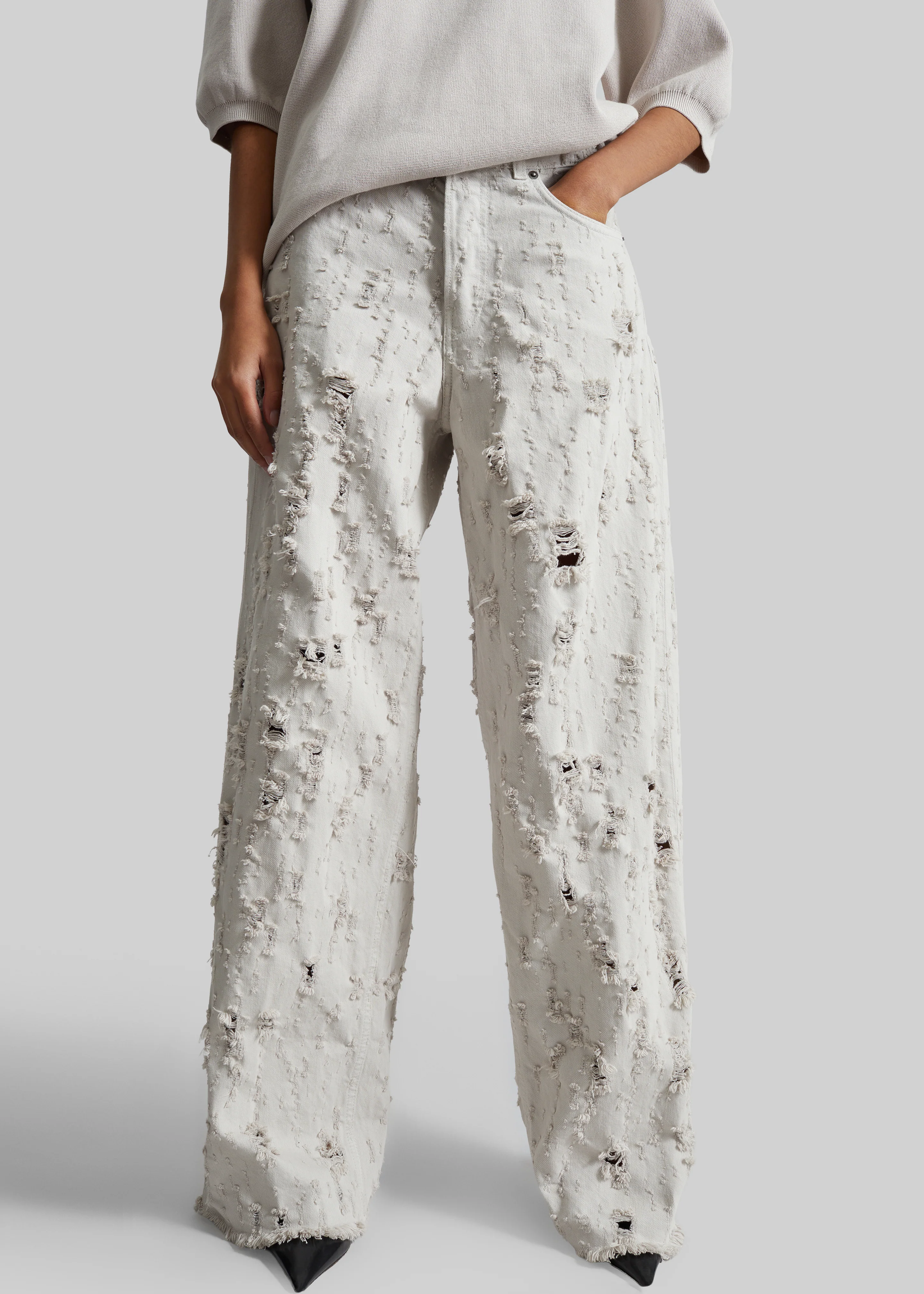 Haikure Bethany Bull Destroy Jeans - Wind Grey