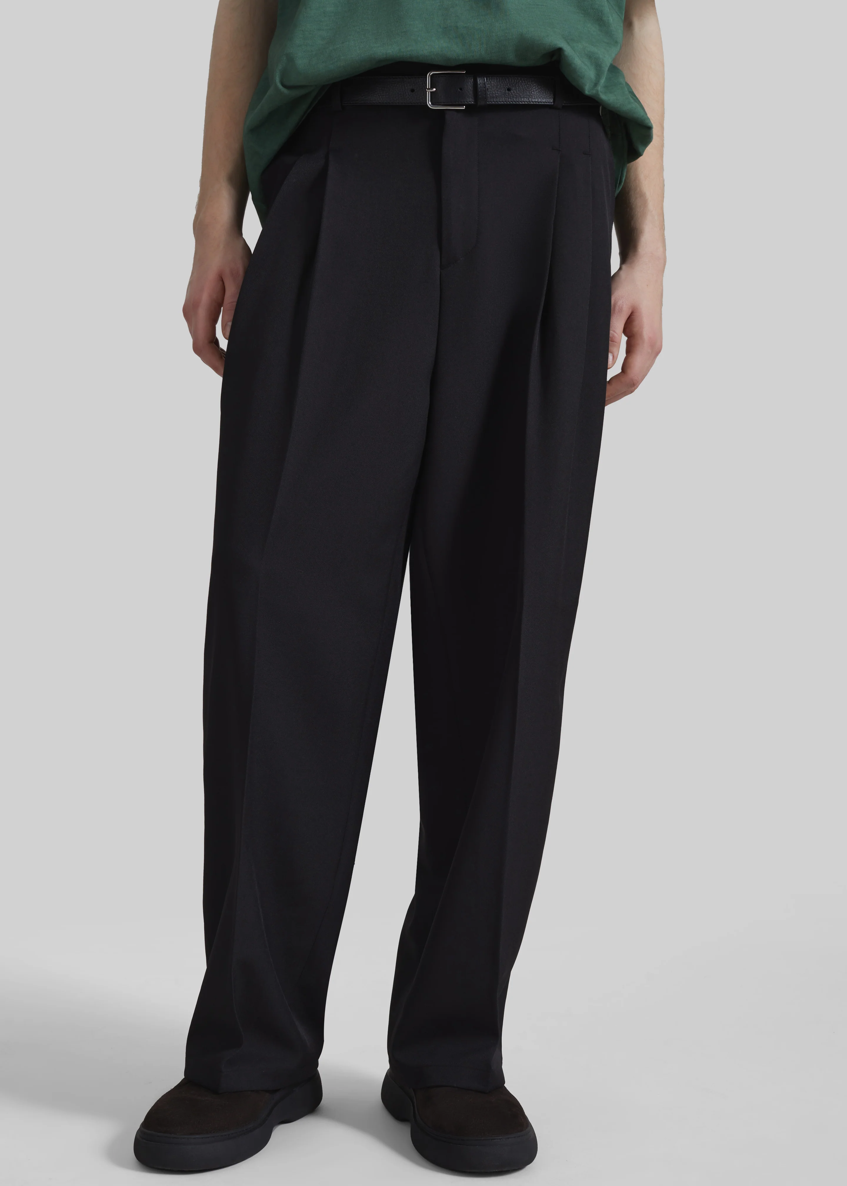 Halbert Pleated Trousers - Black - Image 2