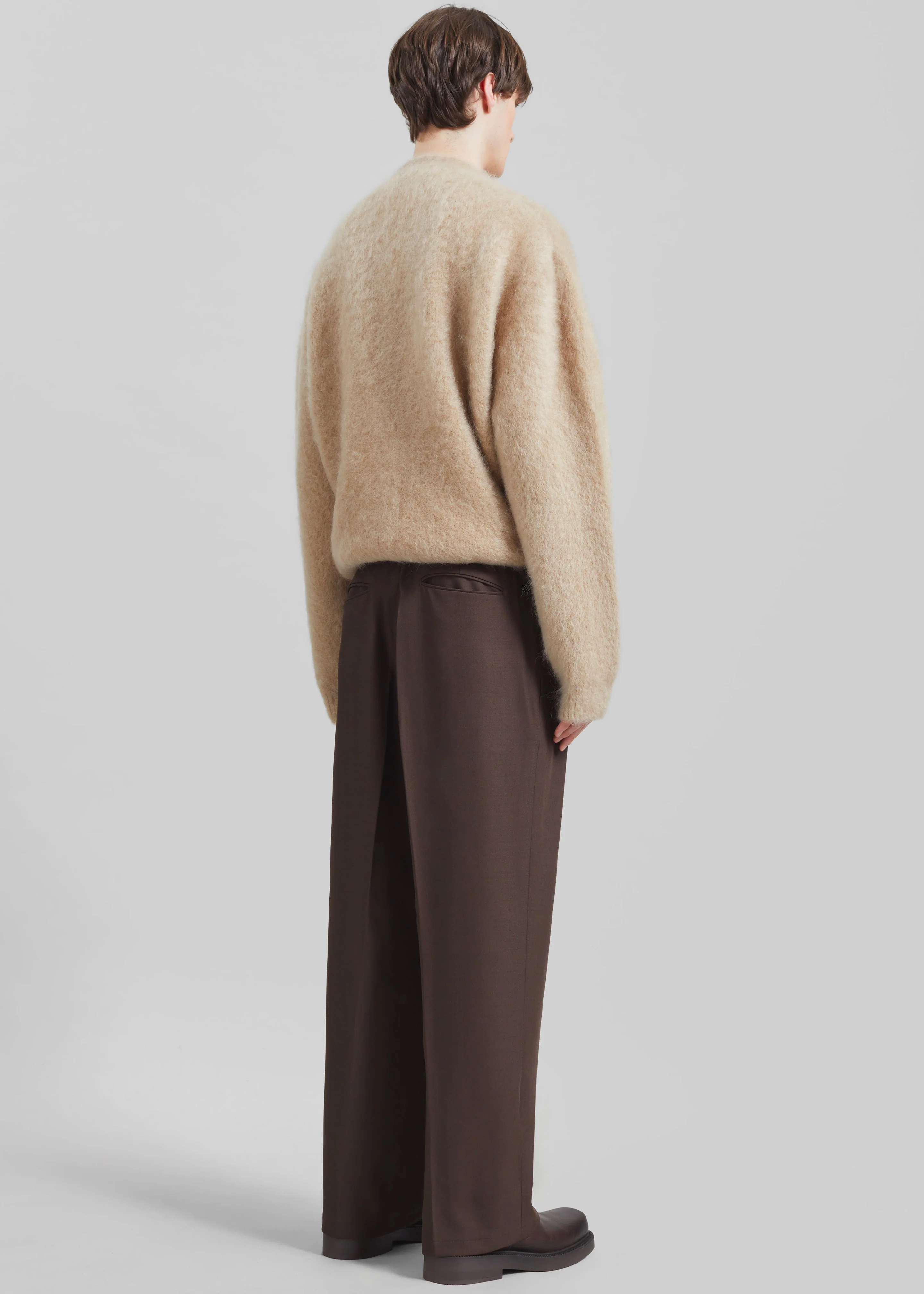 Halbert Pleated Trousers - Brown - Image 6
